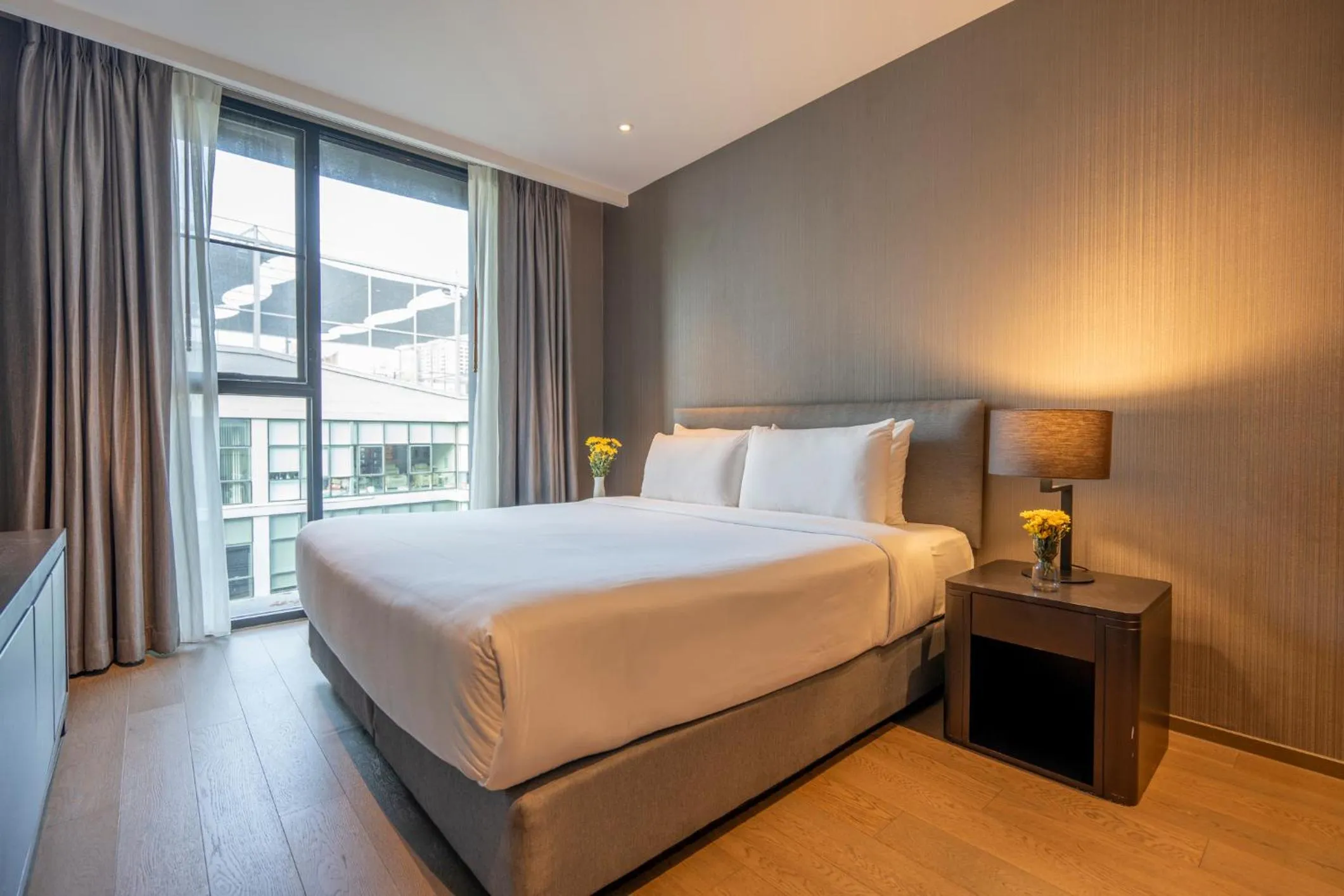 View (from property/room), Bed in Walton Suites Sukhumvit