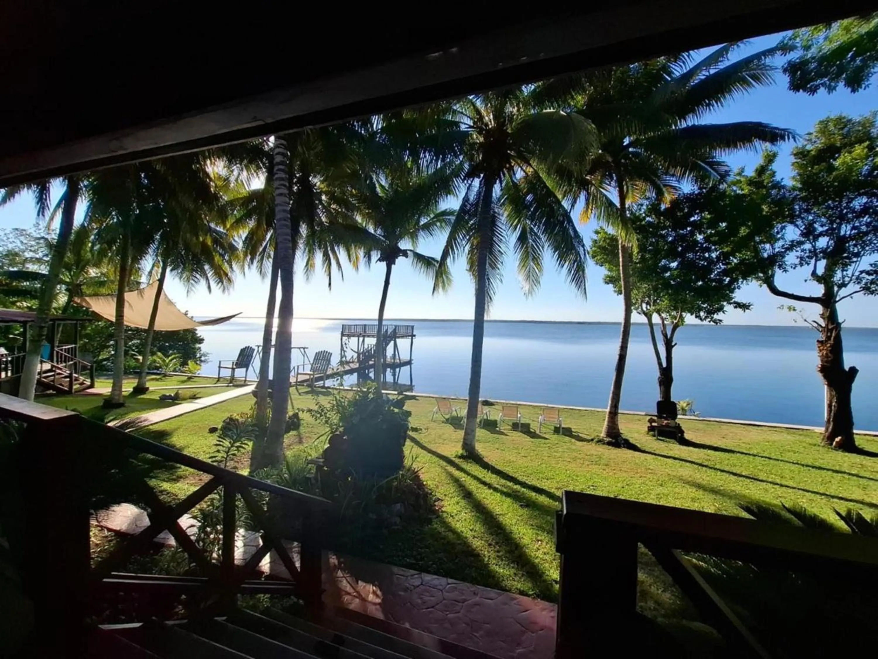Lake view in Coras Place Bacalar Lagoon front