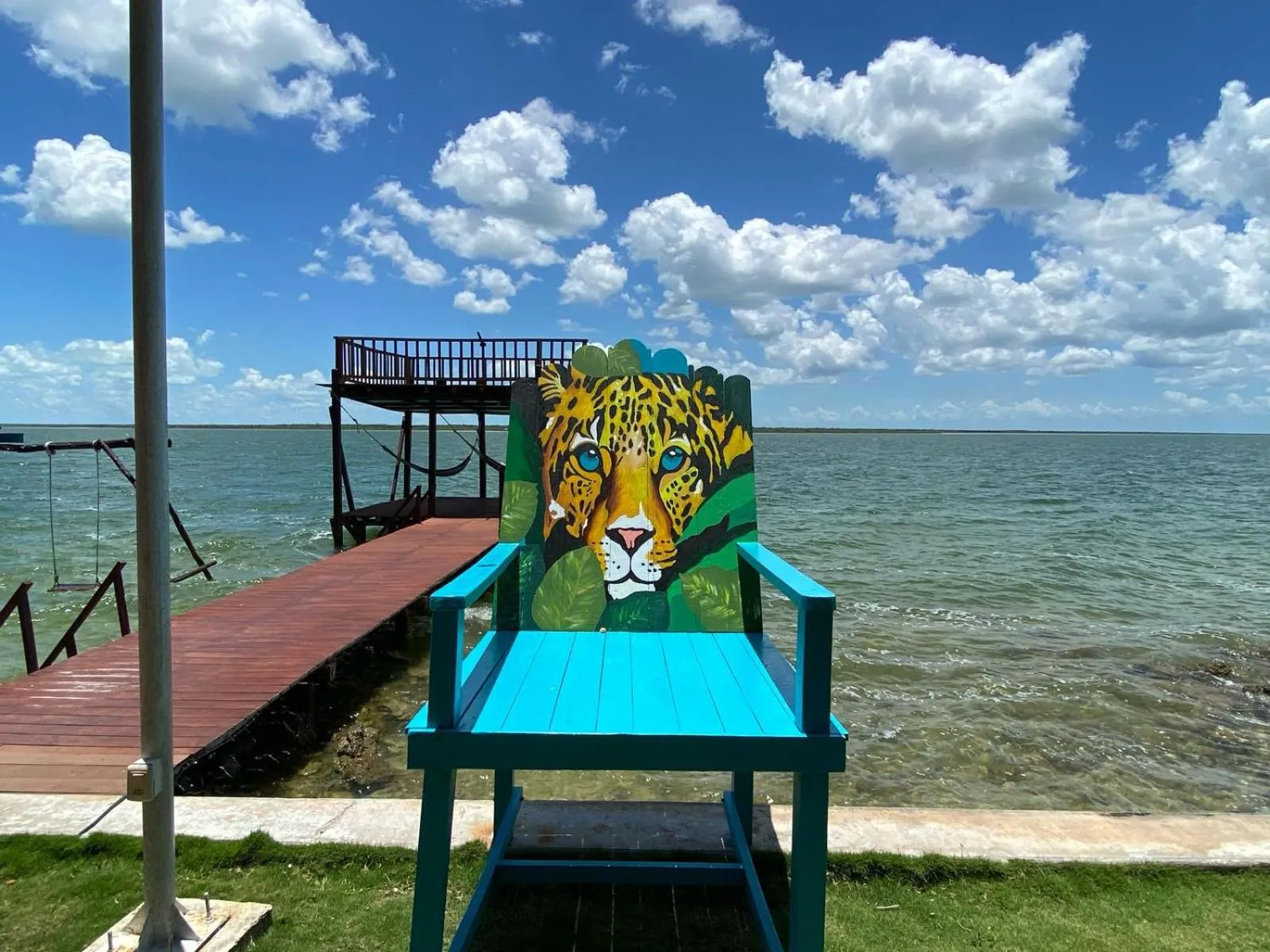 Lake view in Coras Place Bacalar Lagoon front