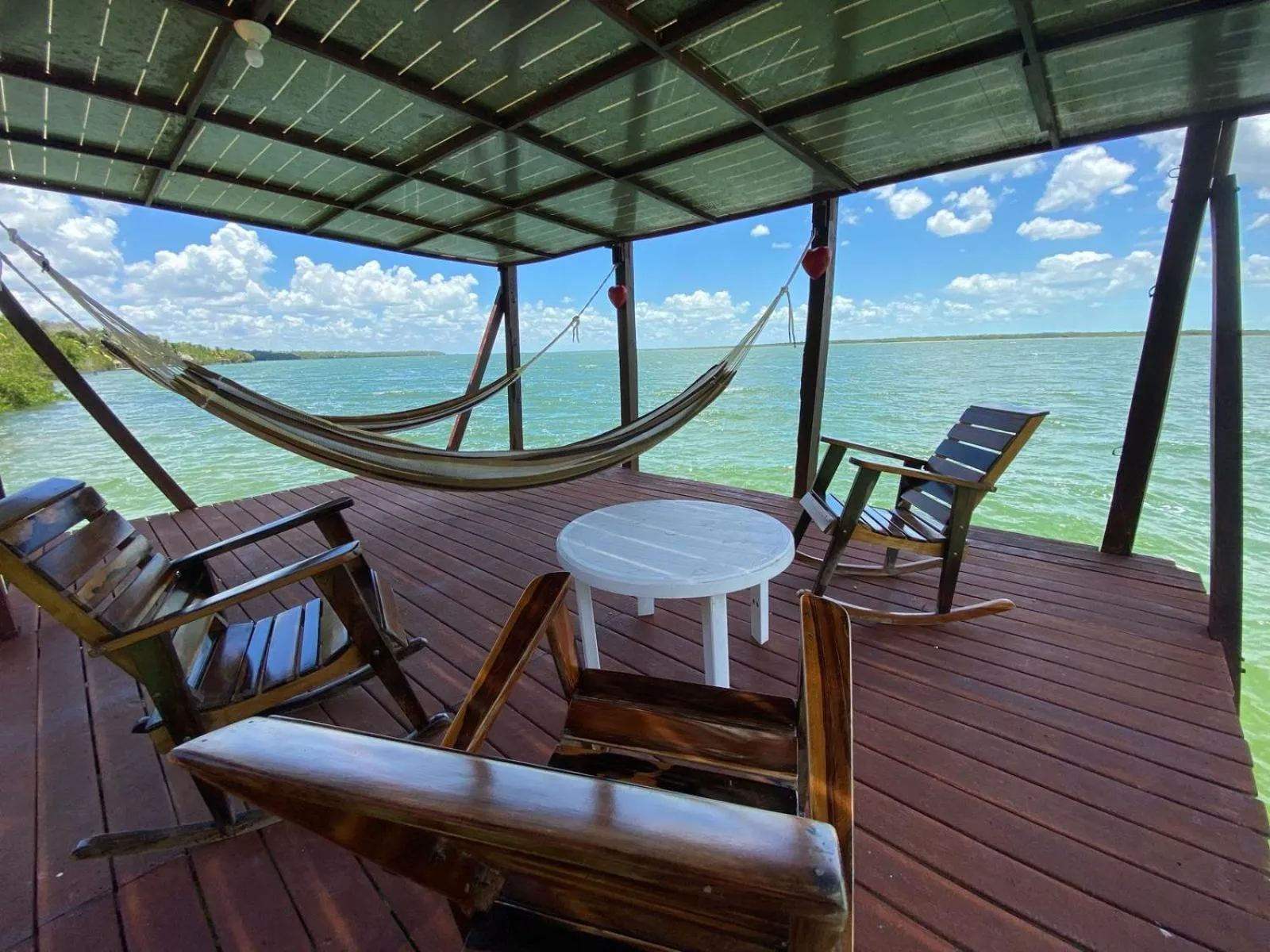 Lake view in Coras Place Bacalar Lagoon front