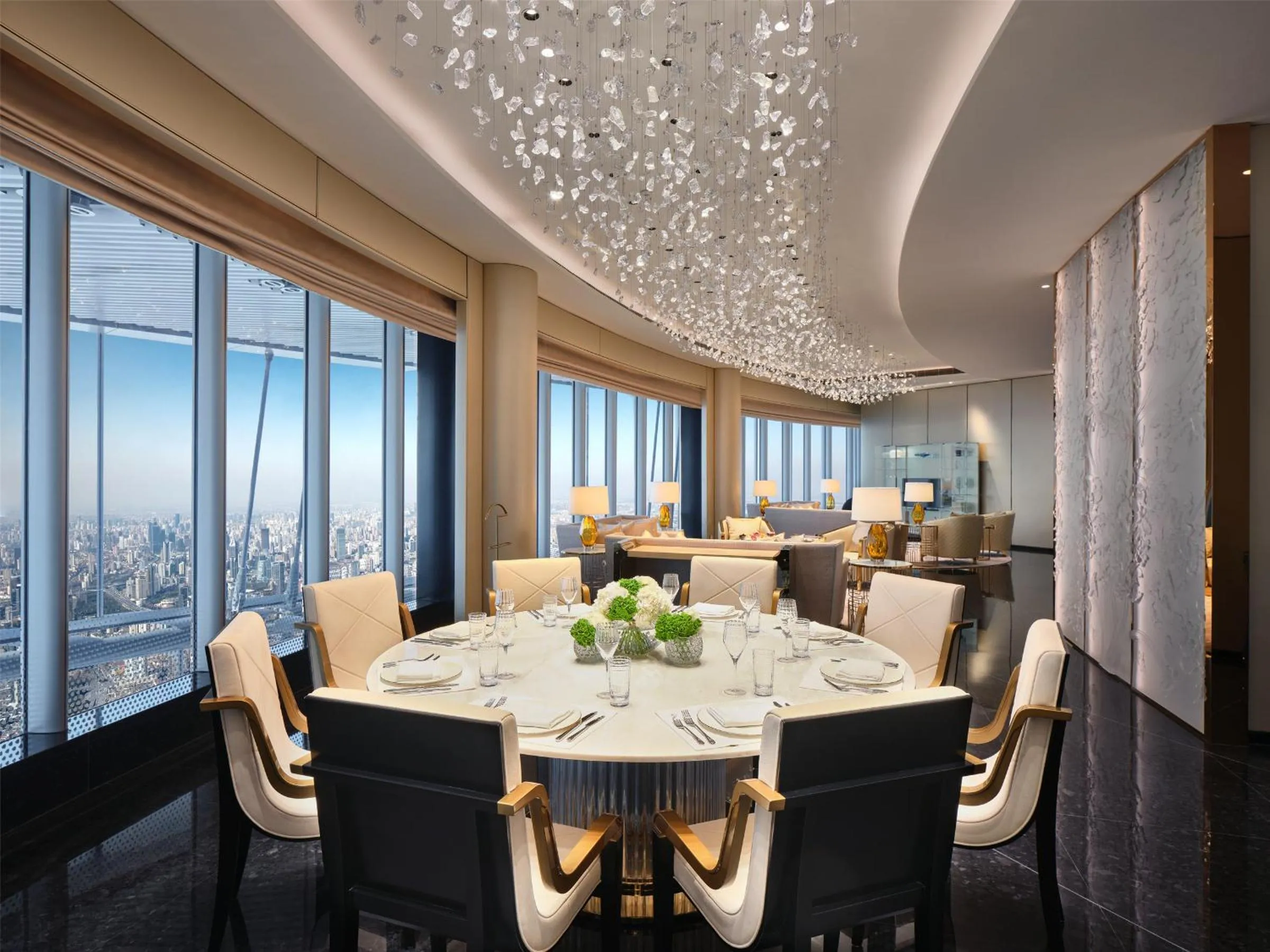 Dining area in J Hotel, Shanghai Tower - Above All Else, Overlooking the Bund