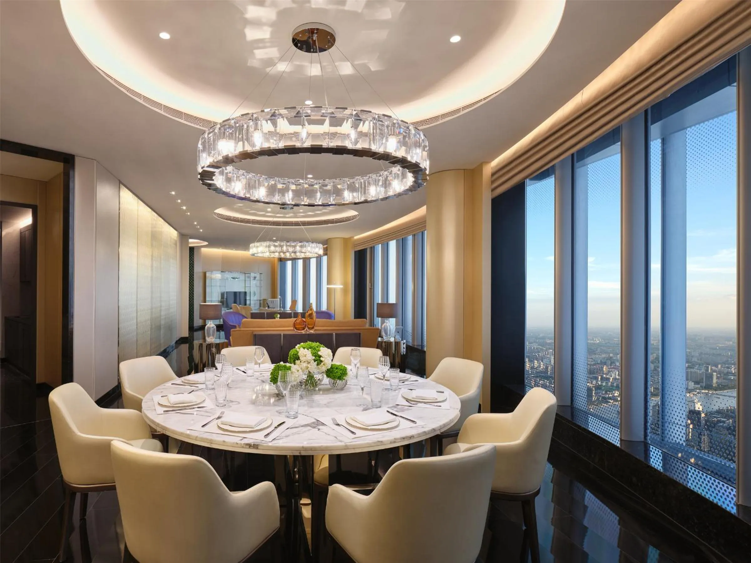 Dining area in J Hotel, Shanghai Tower - Above All Else, Overlooking the Bund