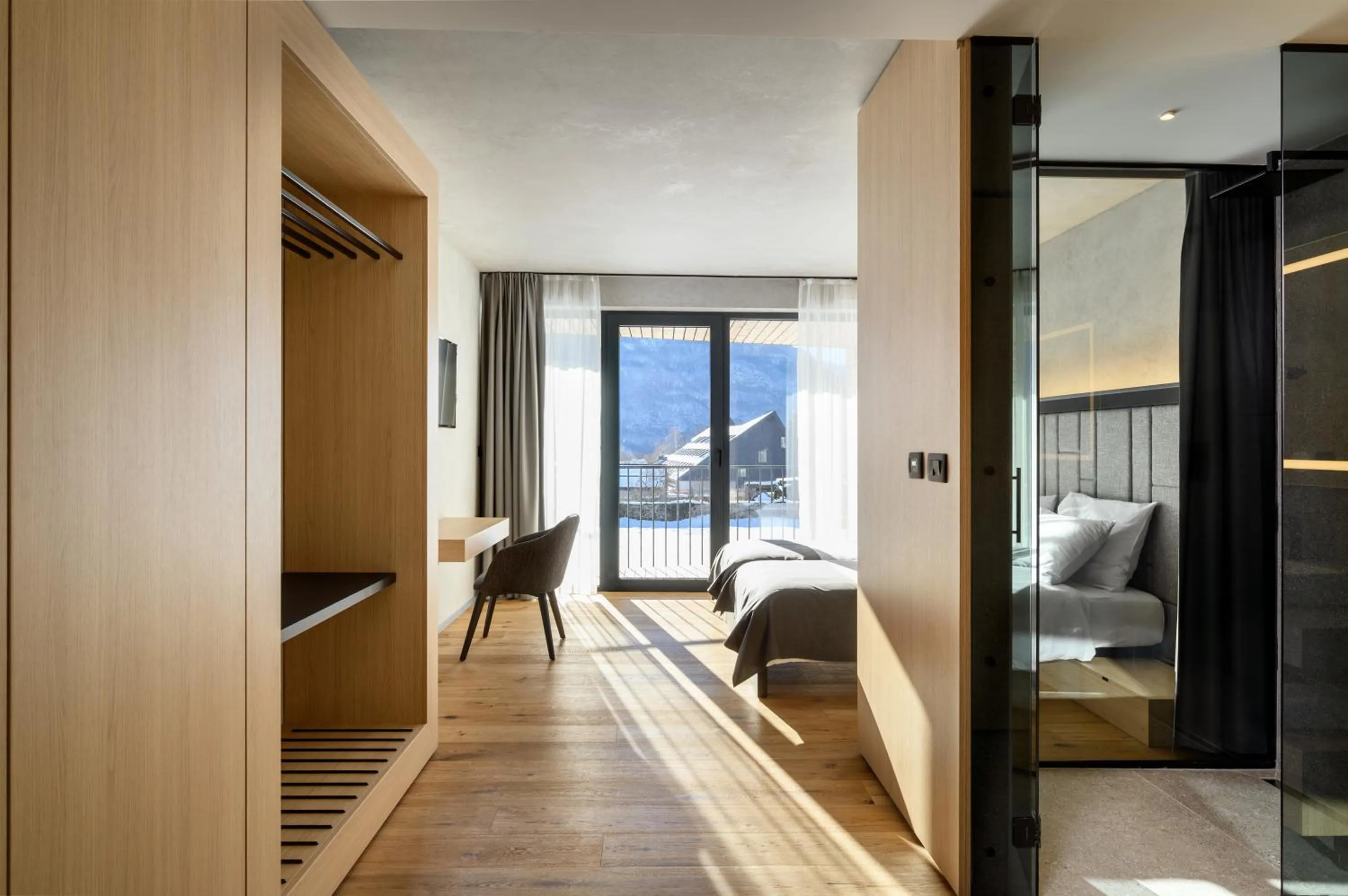 View (from property/room), Bed in Hotel Soča