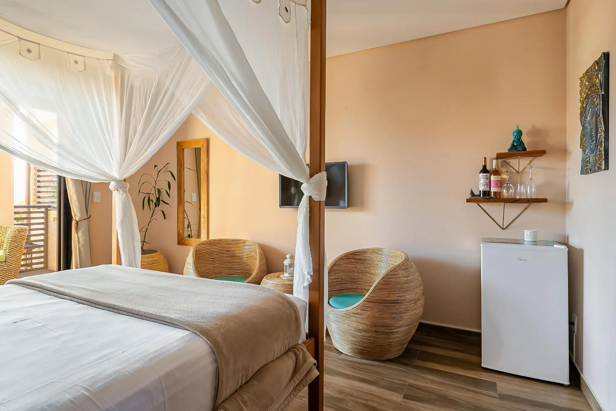 Bedroom, Bed in Shiva Boutique Hotel - Praia do Rosa