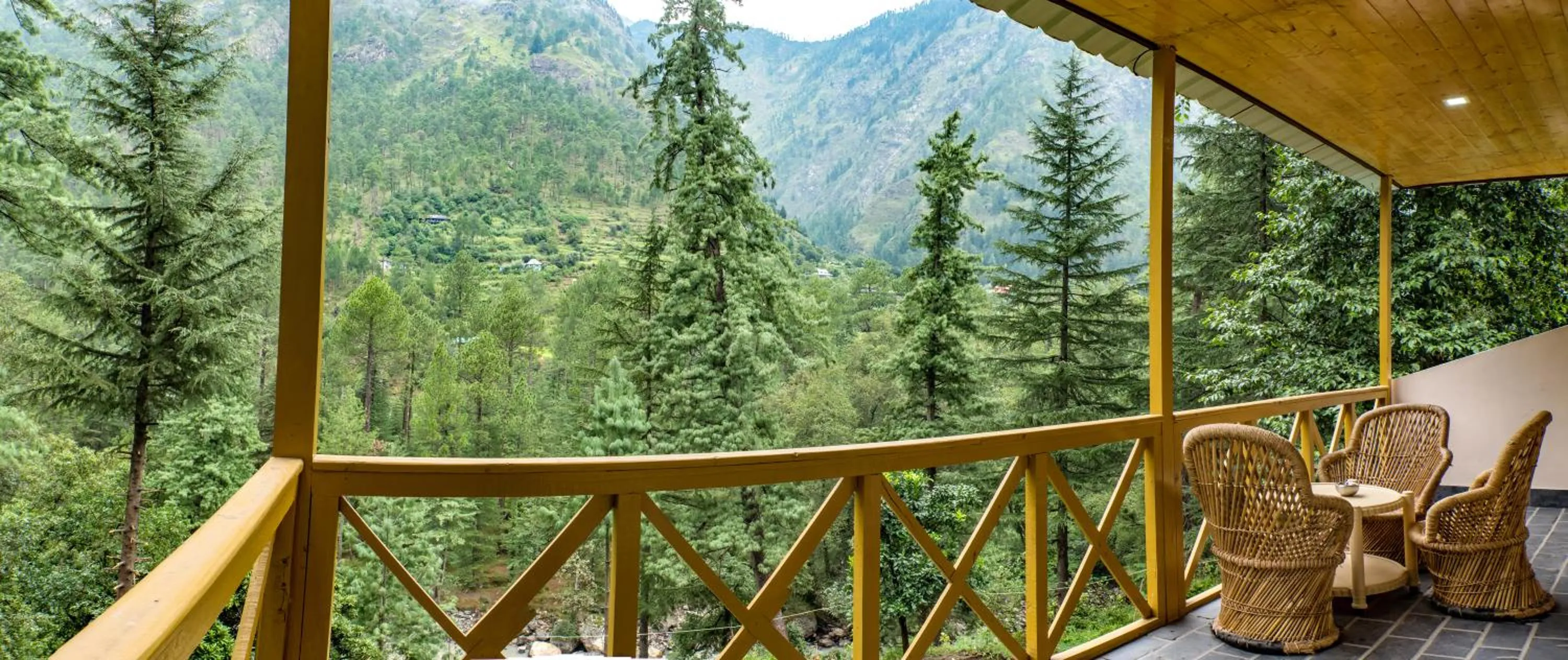 Natural landscape in Parvati Kuteer riverside resort