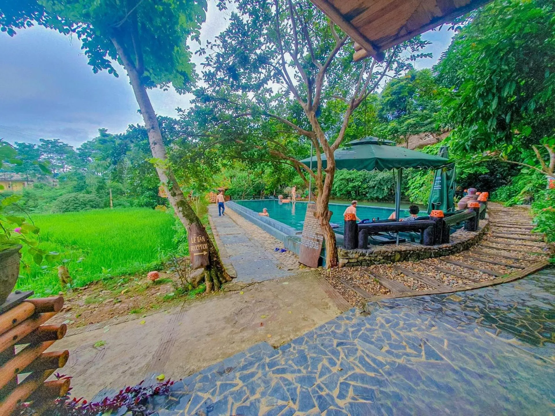 Pool view in Pu Luong Jungle Lodge