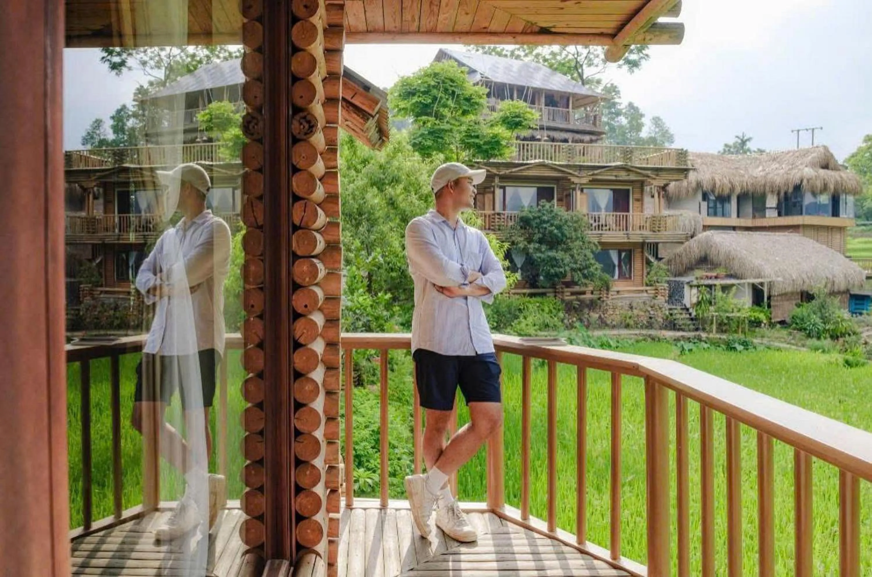 Balcony/Terrace in Pu Luong Jungle Lodge