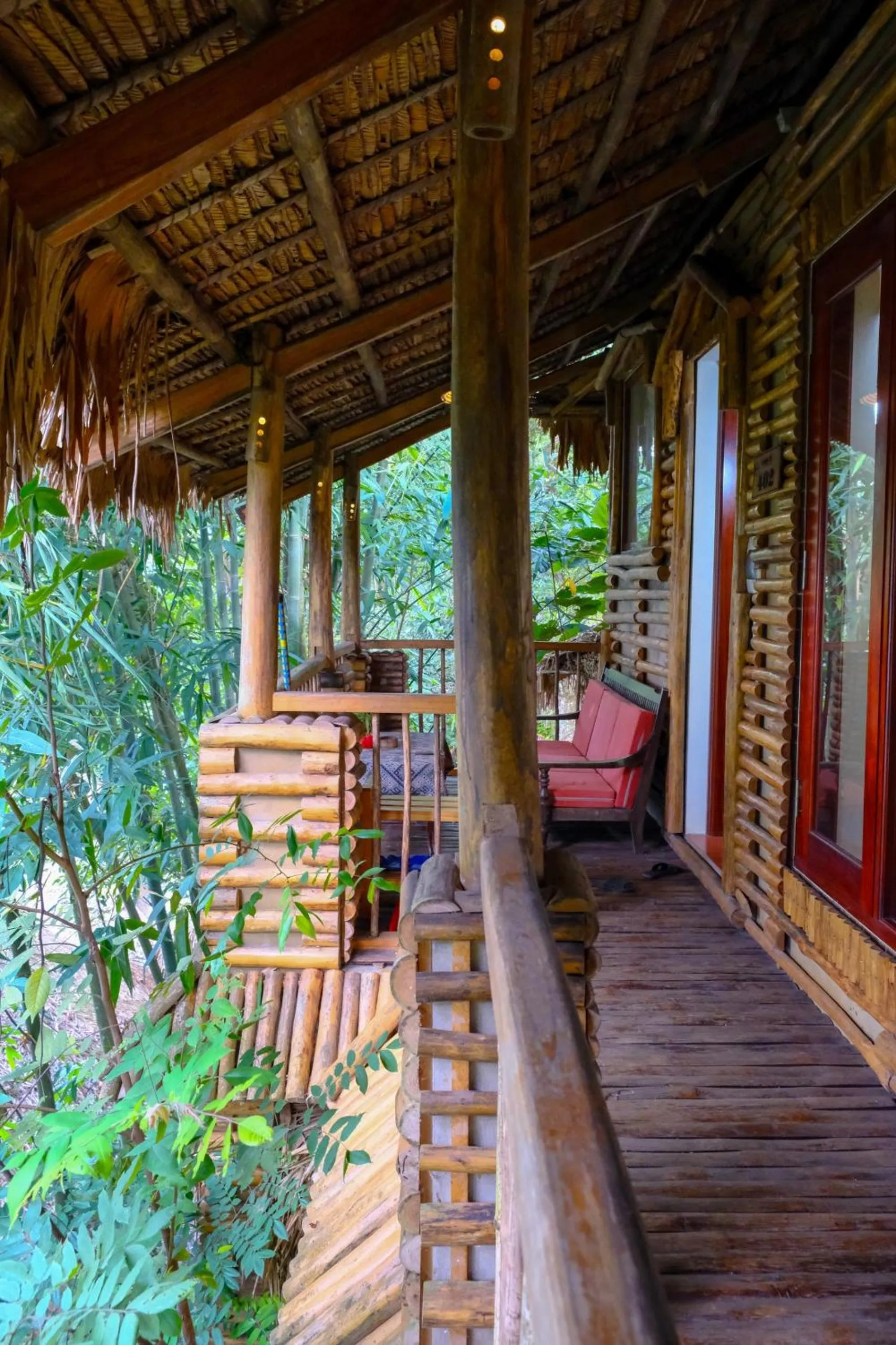 Balcony/Terrace in Pu Luong Jungle Lodge