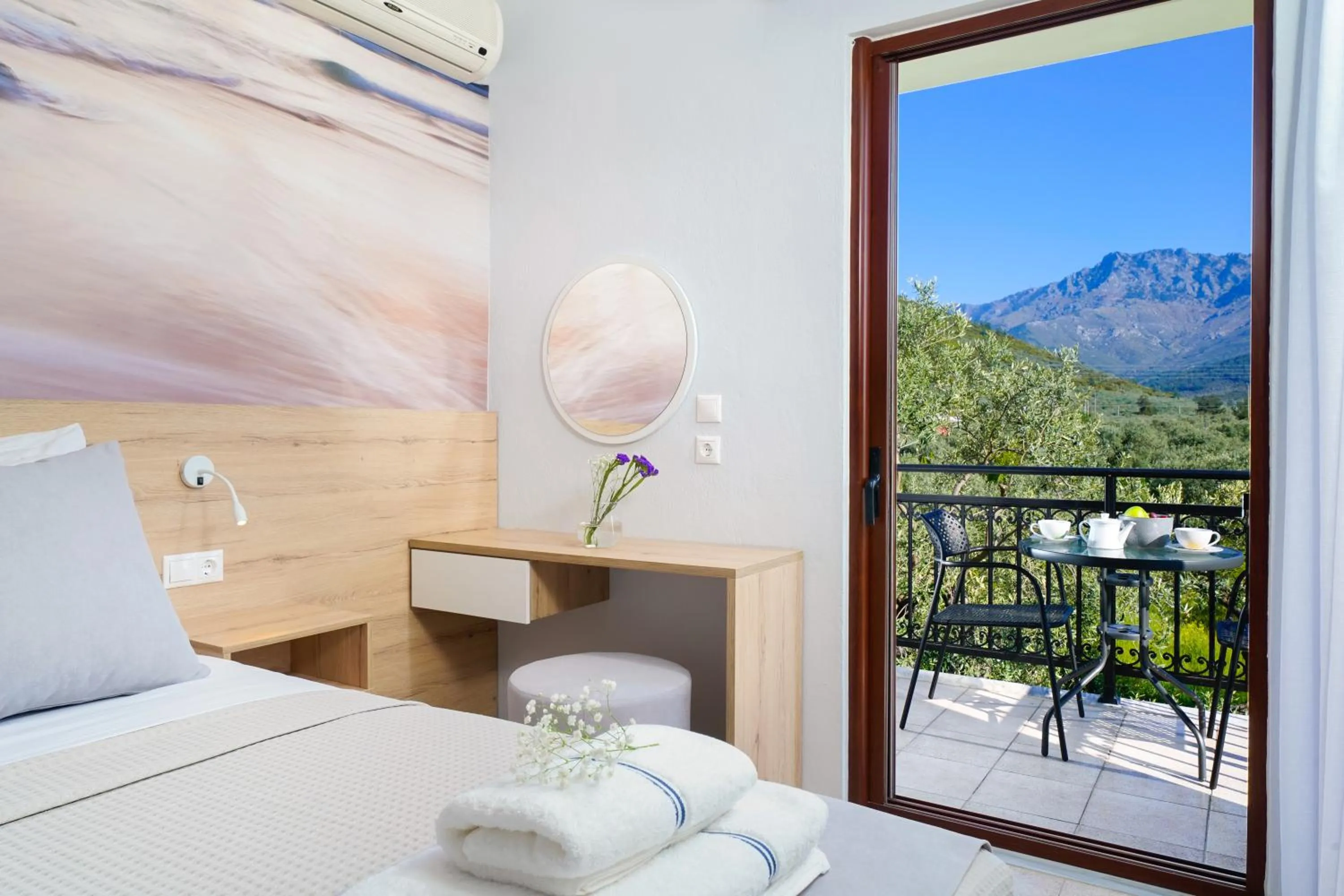 Balcony/Terrace, Bed in Nefeli Fresh Hotel by Del Mare