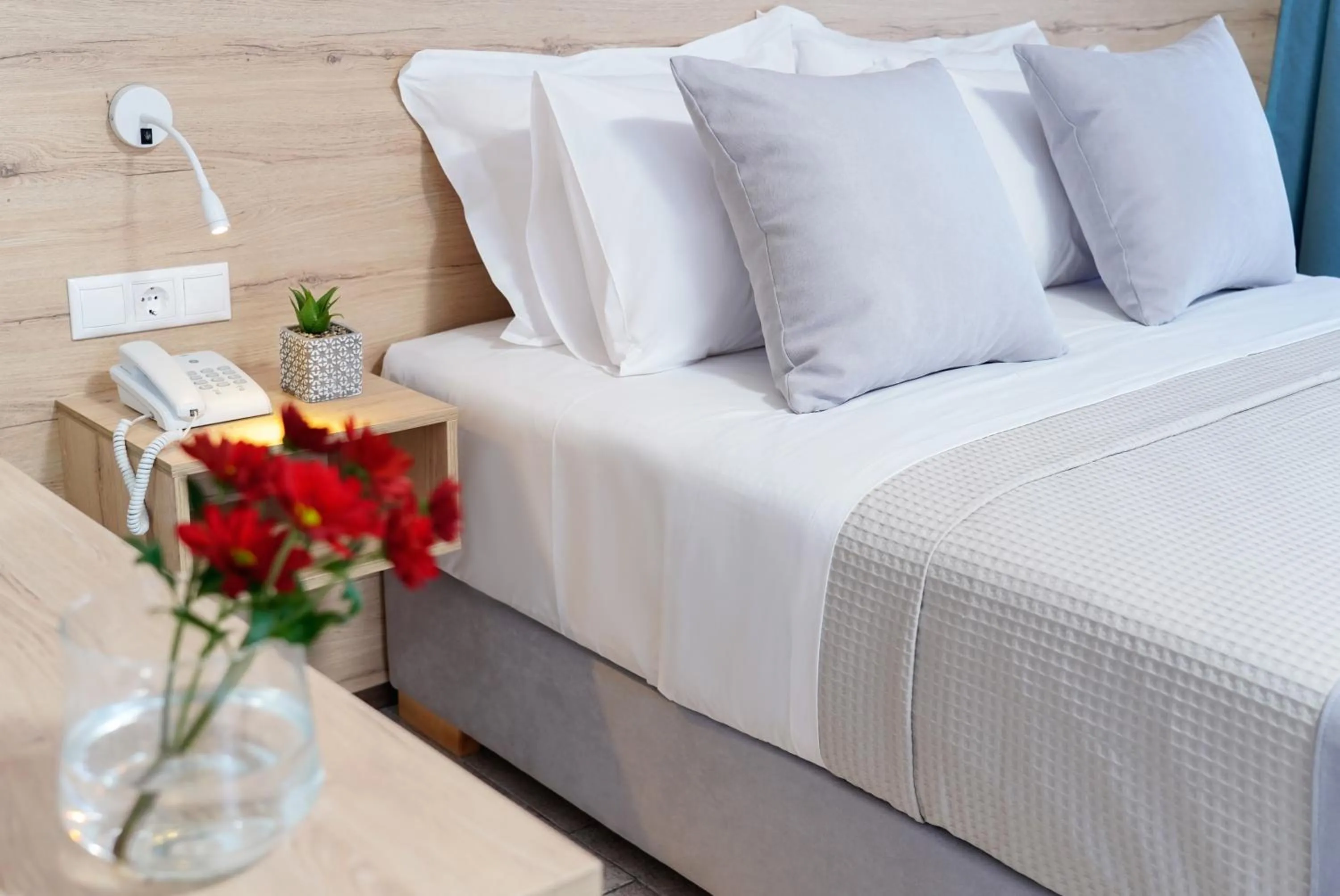 Bed in Nefeli Fresh Hotel by Del Mare