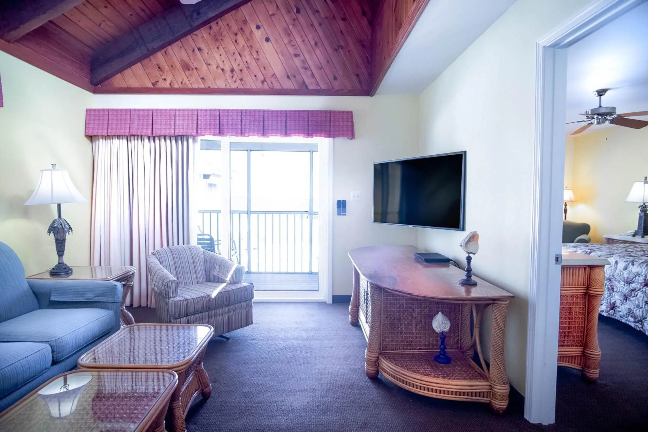 Living room in GetAways at Soundside Holiday Beach Resort
