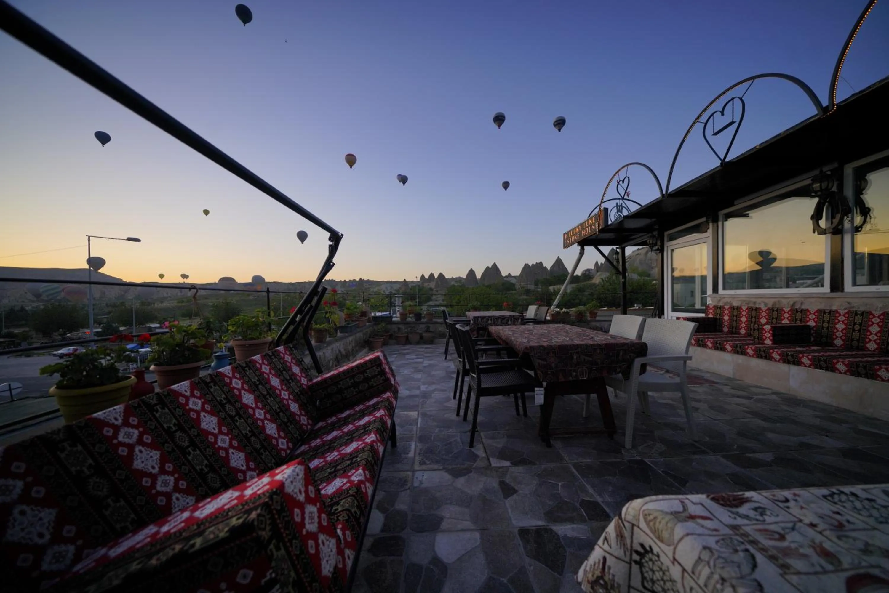 Seating area in Lucky Luke Stone House