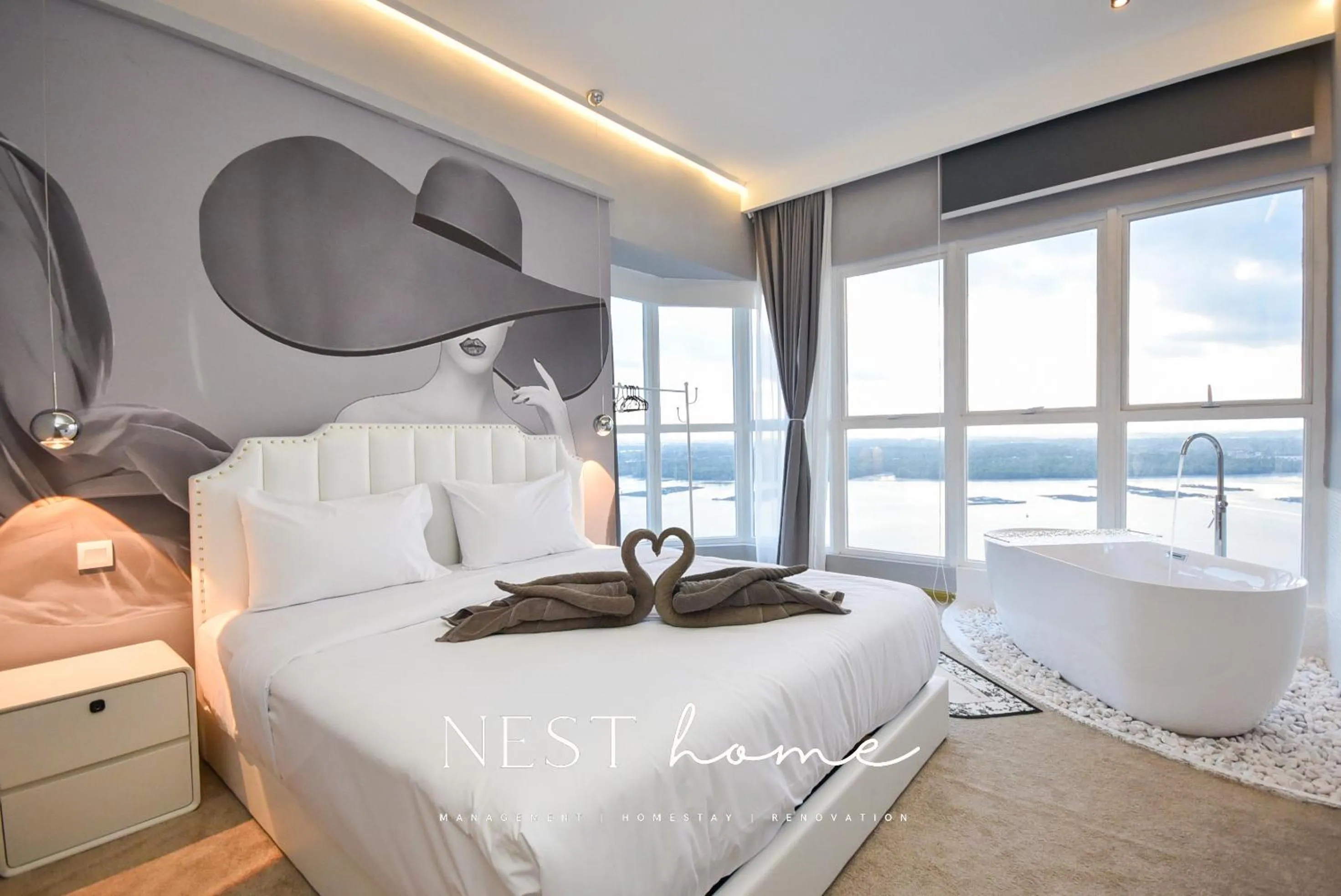 Bedroom, Bed in Country Garden Seaview Suite by Nest Home at Danga Bay