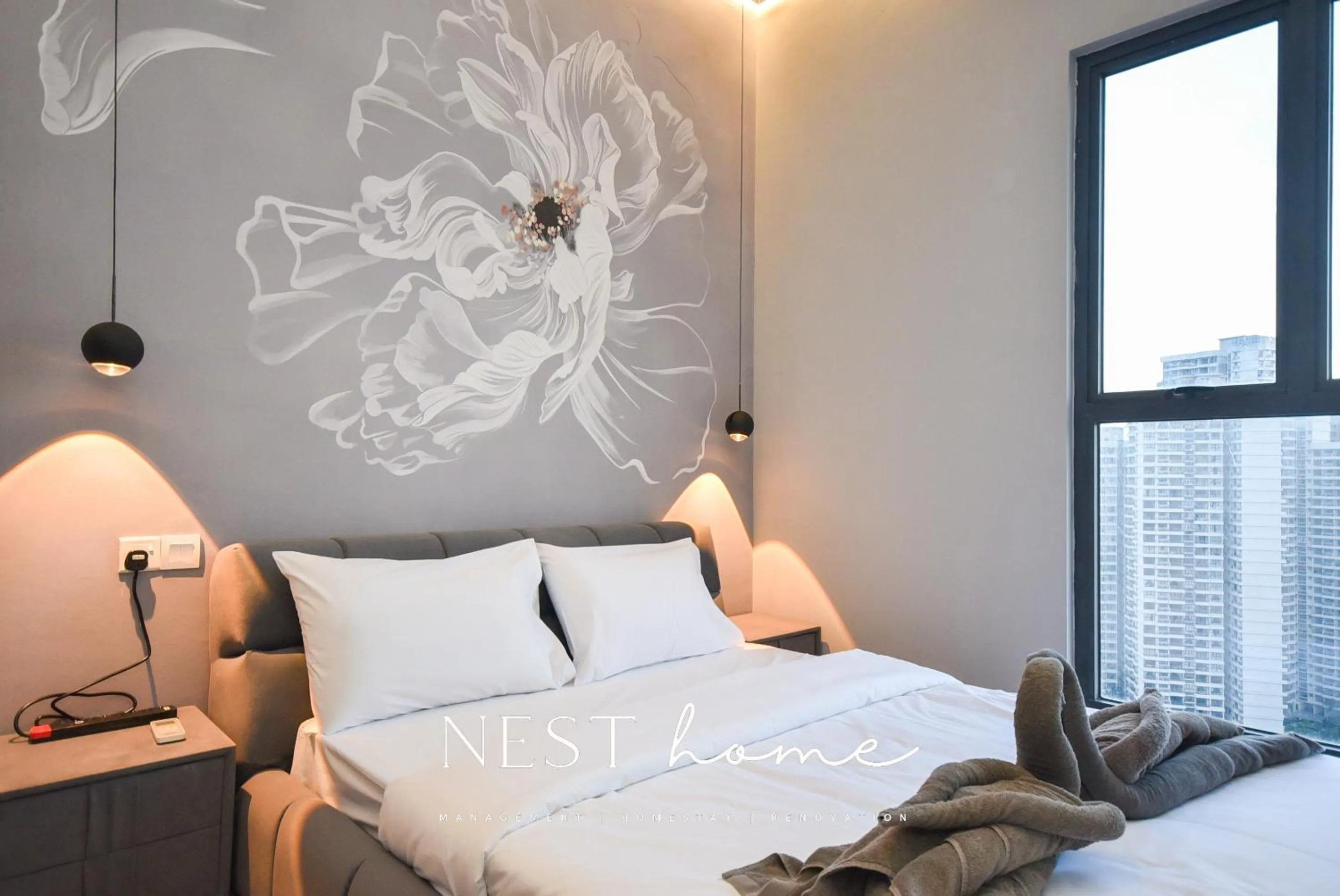 Bedroom, Bed in Country Garden Seaview Suite by Nest Home at Danga Bay