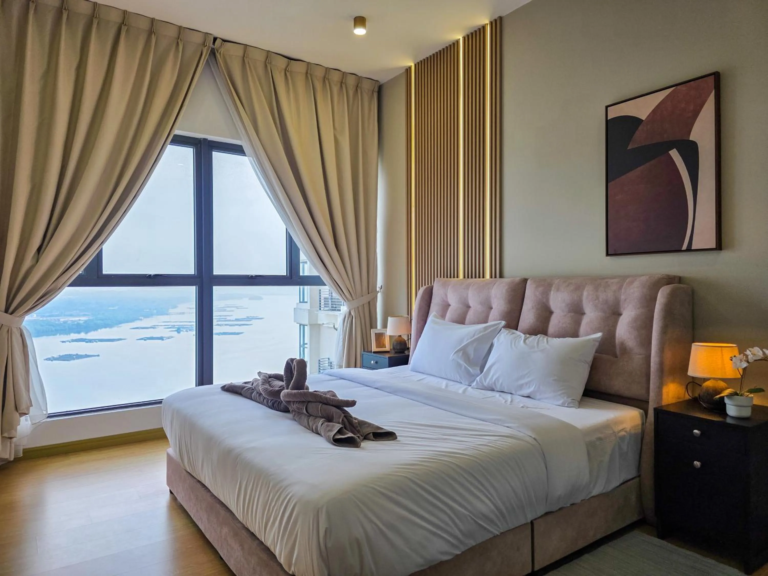 Bed in Country Garden Seaview Suite by Nest Home at Danga Bay
