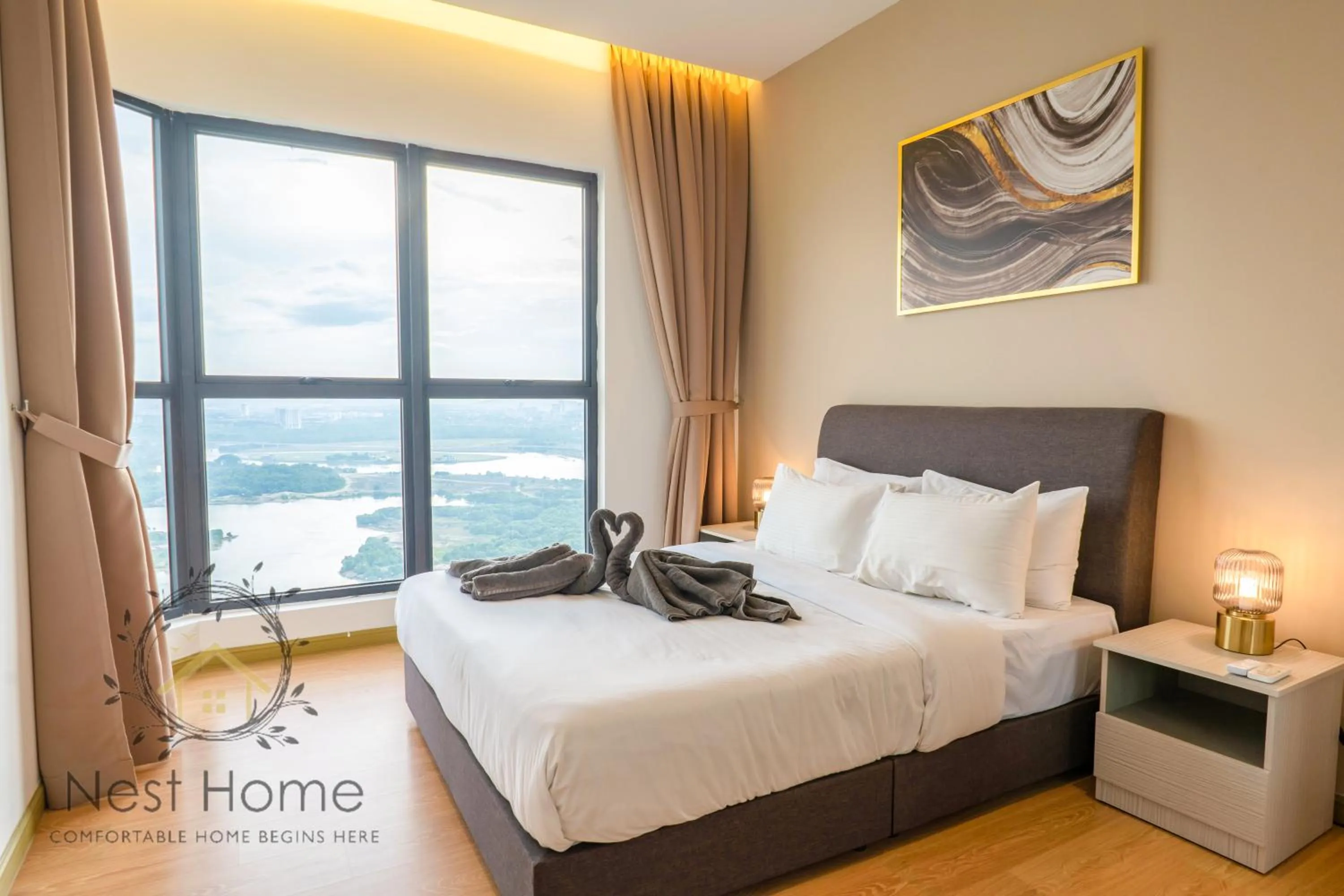 Bedroom, Bed in Country Garden Seaview Suite by Nest Home at Danga Bay