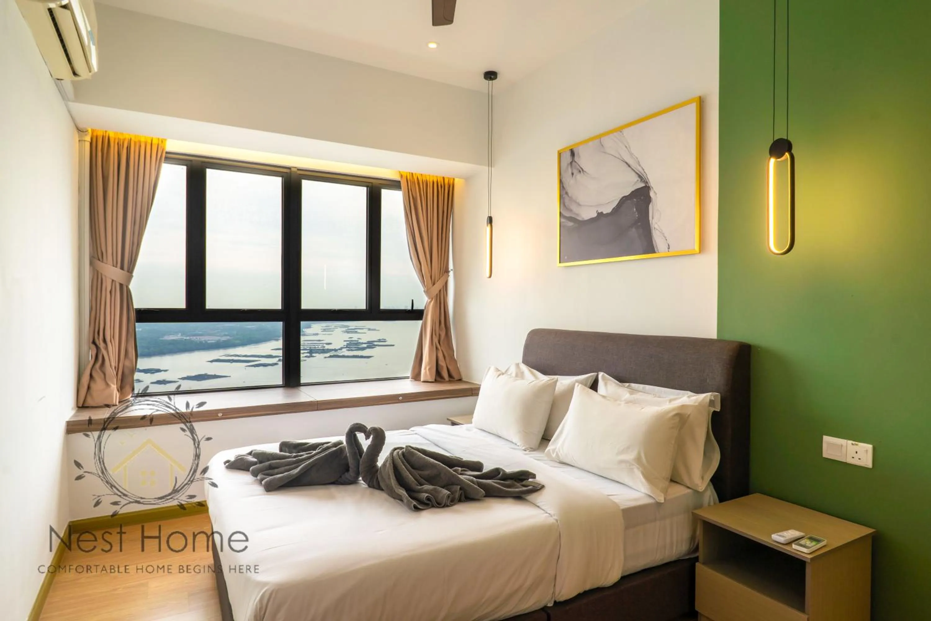 Bedroom, Bed in Country Garden Seaview Suite by Nest Home at Danga Bay