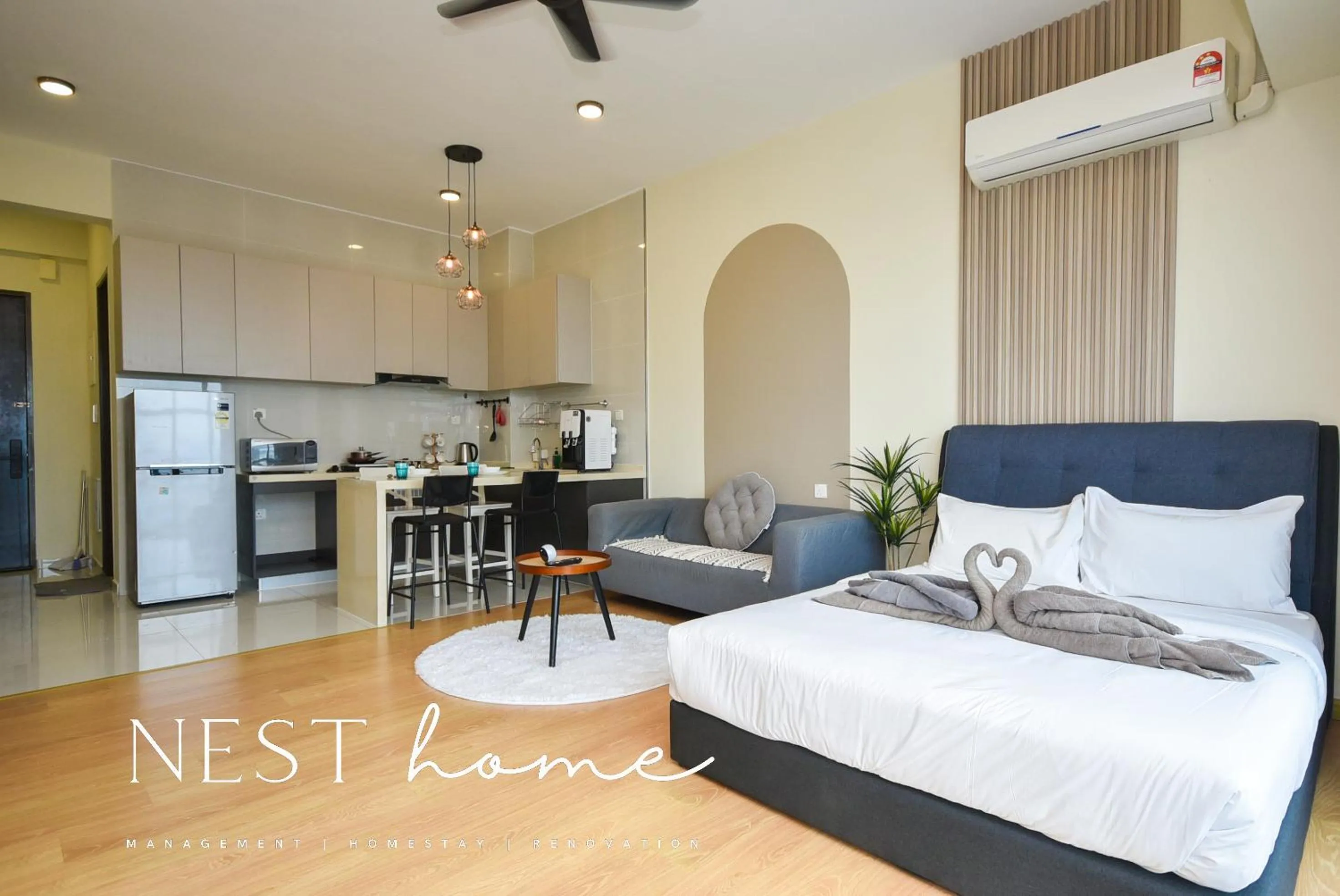 Bed in Country Garden Seaview Suite by Nest Home at Danga Bay