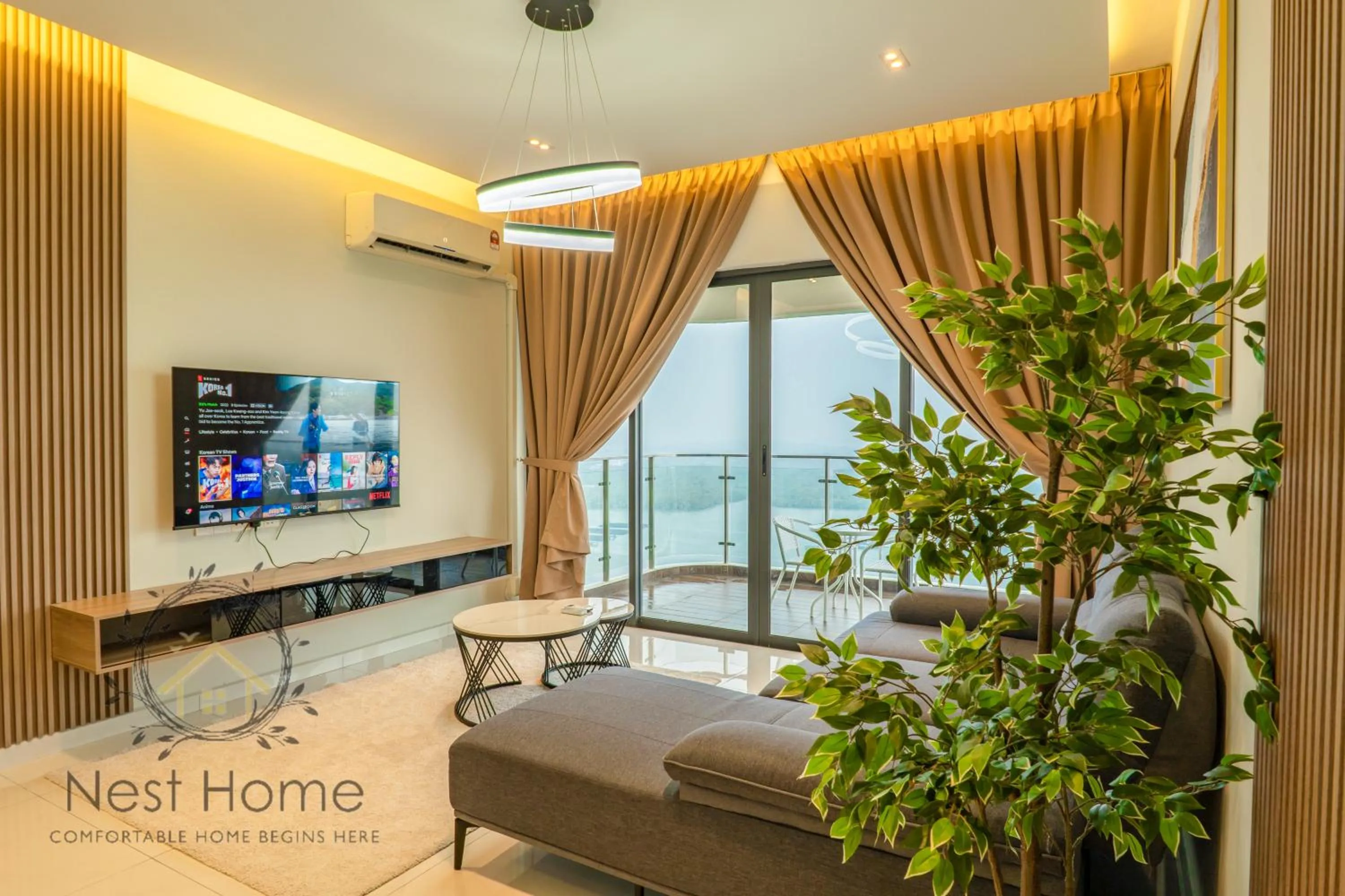 TV and multimedia, Bed in Country Garden Seaview Suite by Nest Home at Danga Bay
