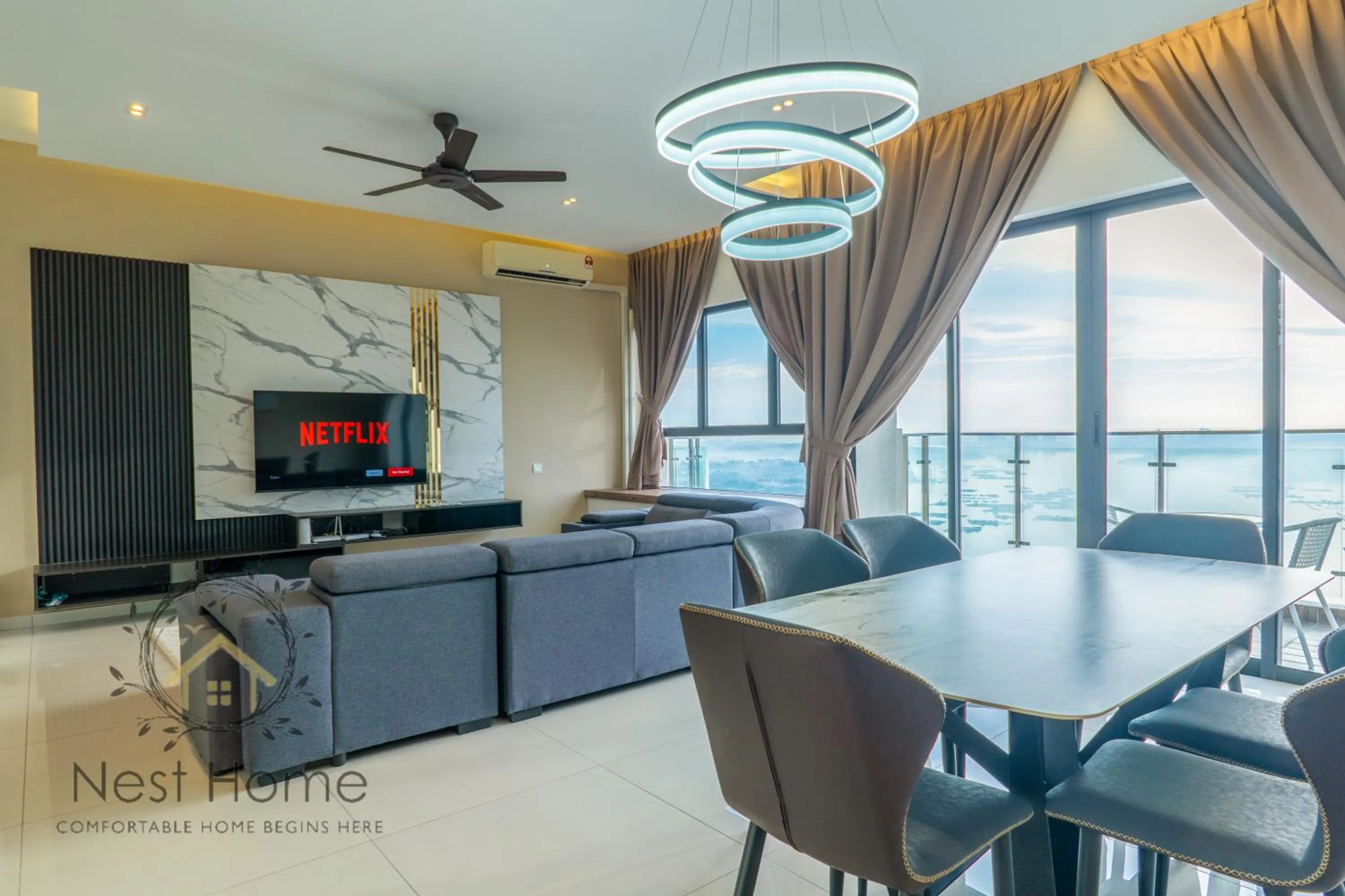 Living room in Country Garden Seaview Suite by Nest Home at Danga Bay