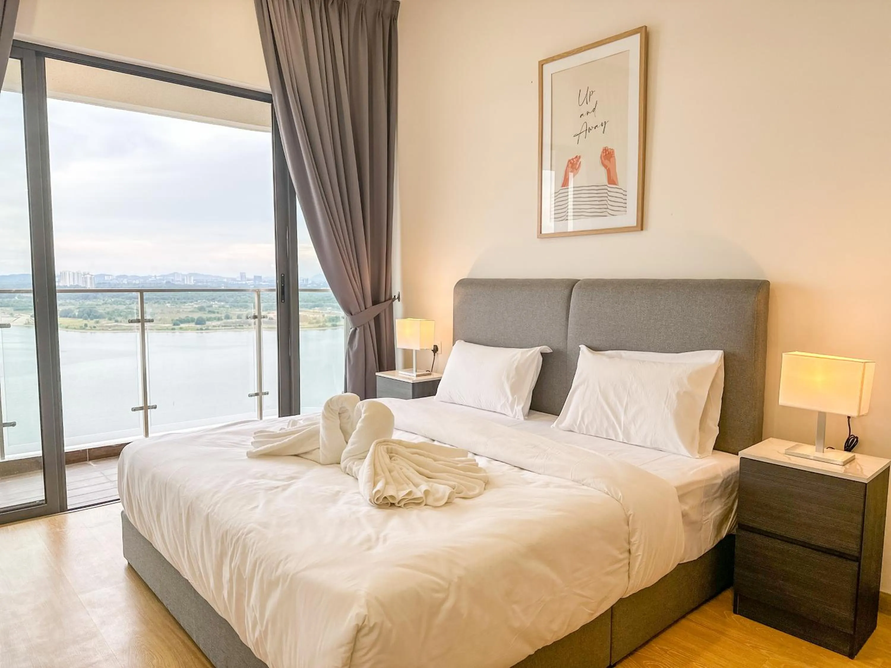 View (from property/room), Bed in Country Garden Seaview Suite by Nest Home at Danga Bay
