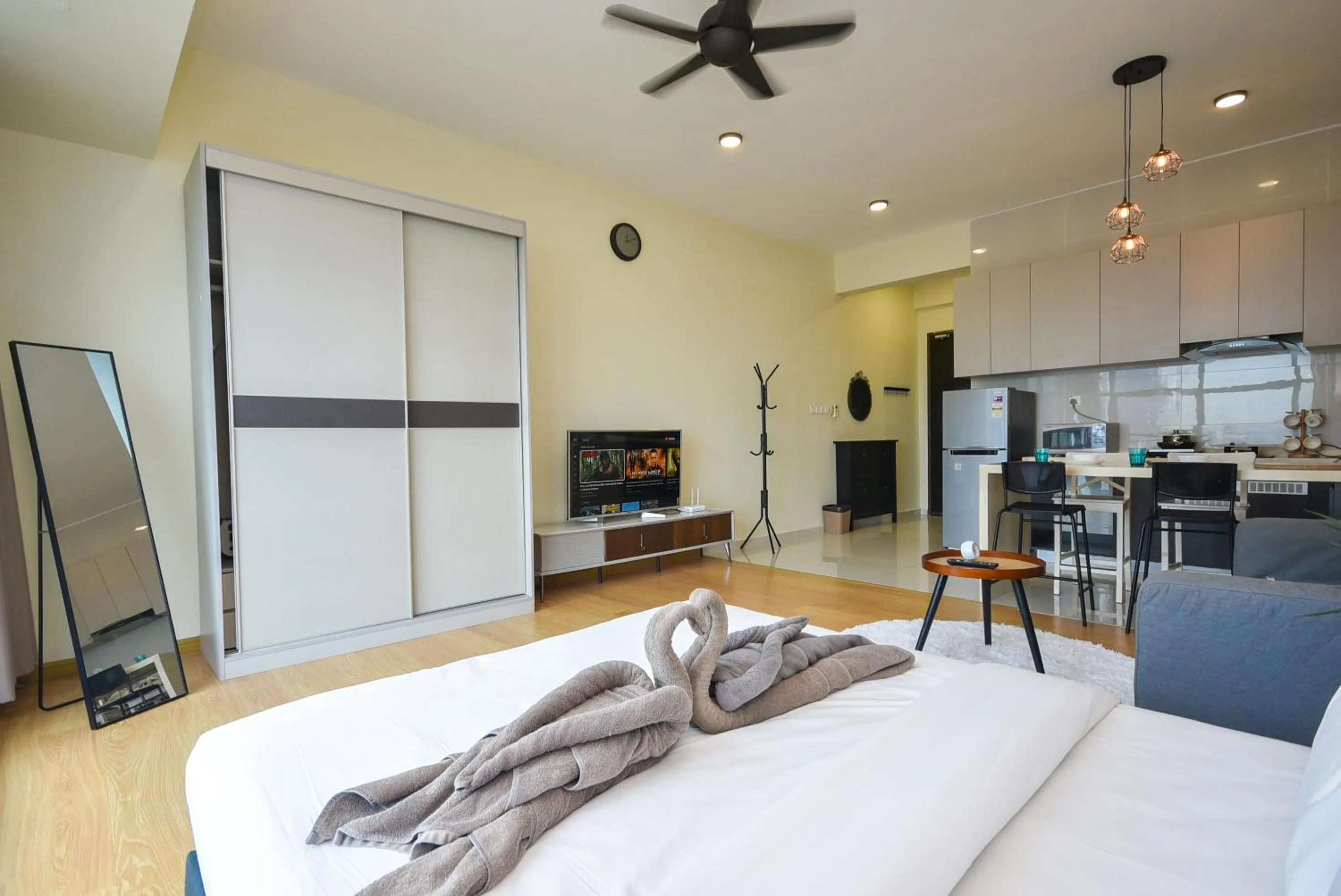 Living room, Bed in Country Garden Seaview Suite by Nest Home at Danga Bay