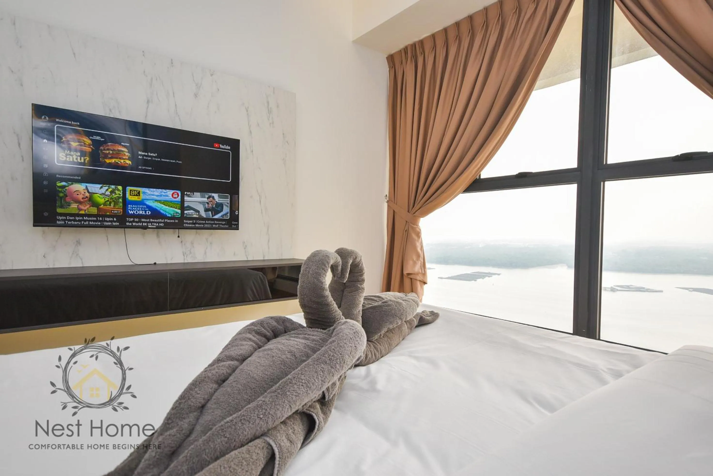 Bedroom, Bed in Country Garden Seaview Suite by Nest Home at Danga Bay