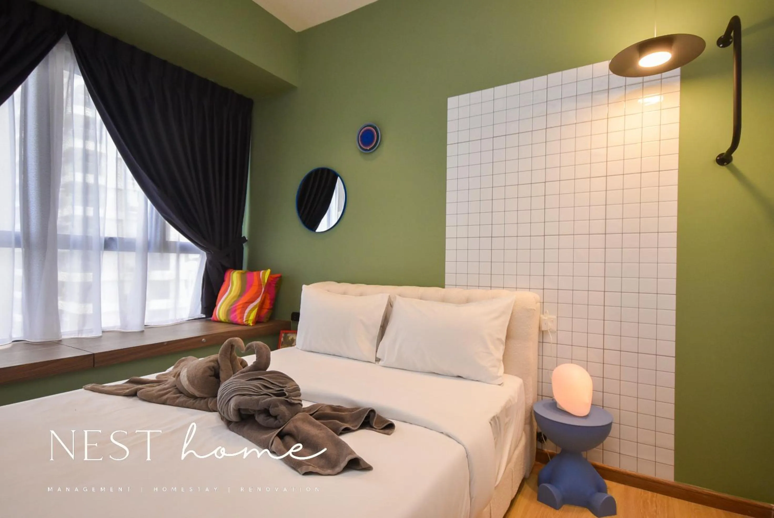 Bed in Country Garden Seaview Suite by Nest Home at Danga Bay