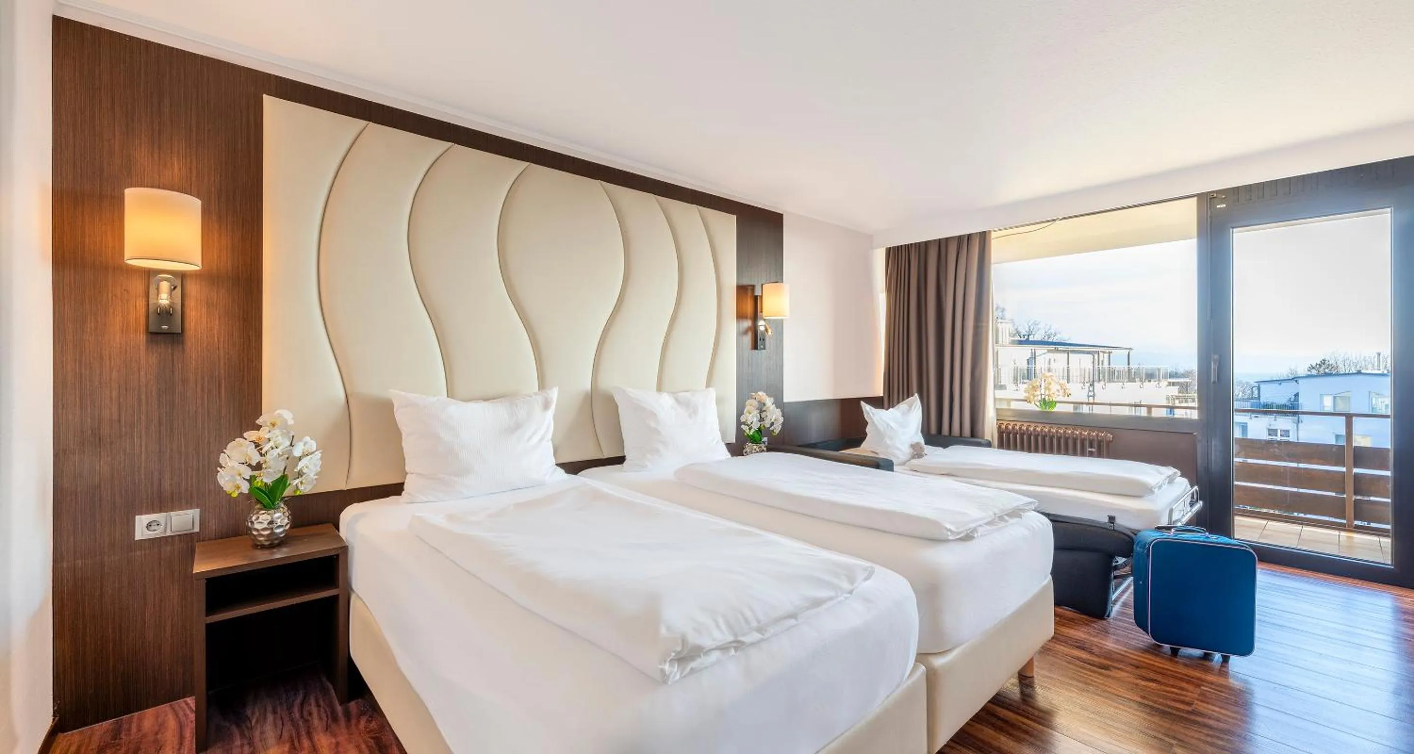 Bed in PLAZA Hotel Föhr am Bodensee