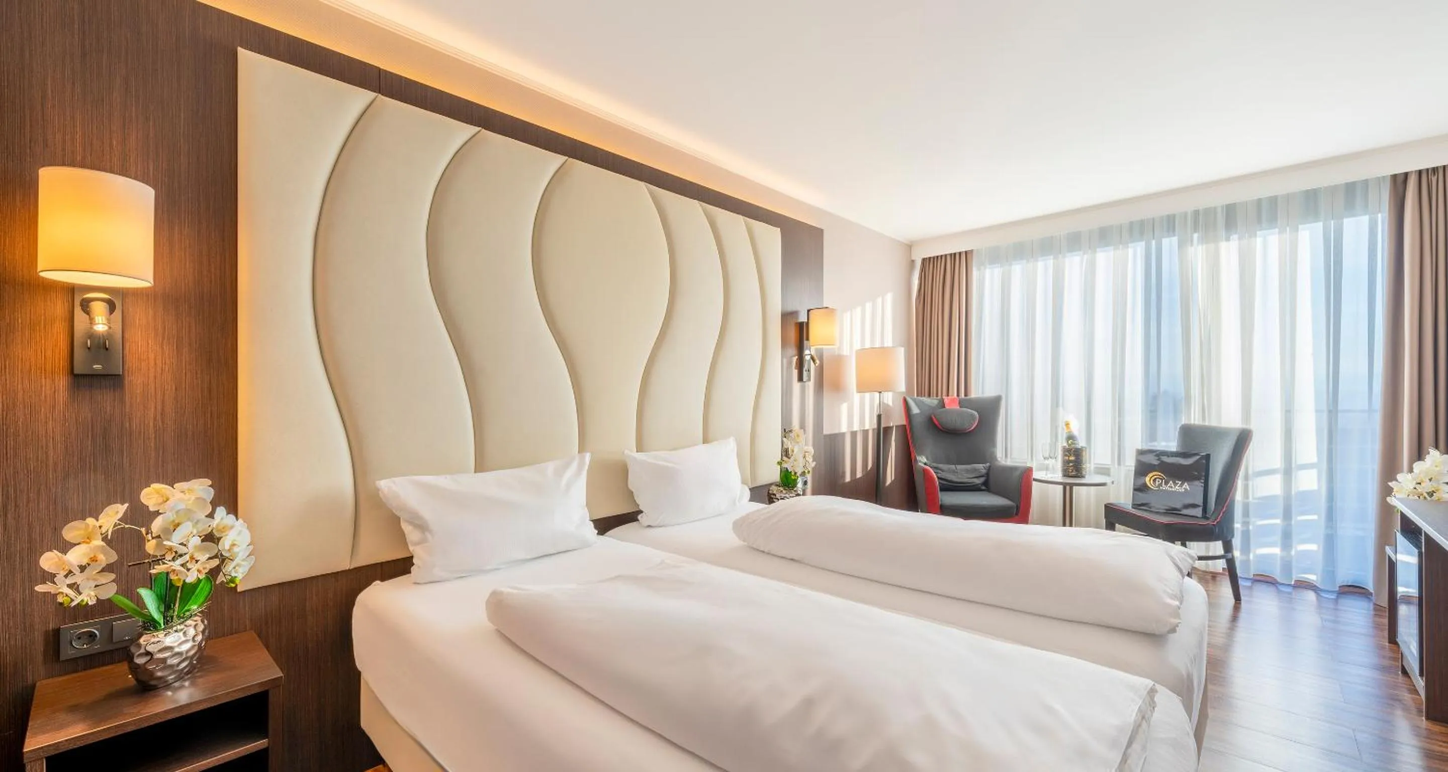 Bed in PLAZA Hotel Föhr am Bodensee