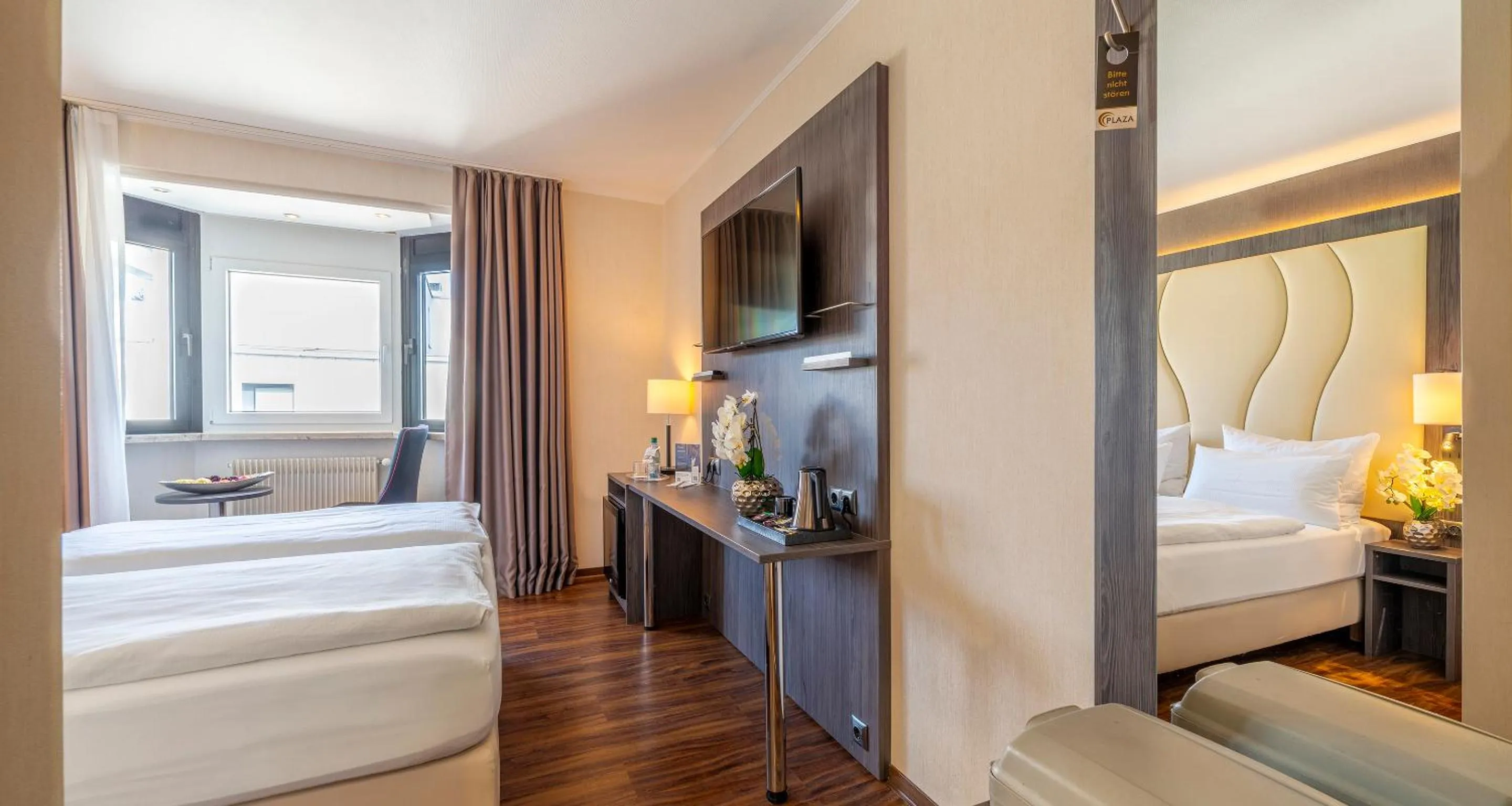 TV and multimedia, Bed in PLAZA Hotel Buchhorner Hof