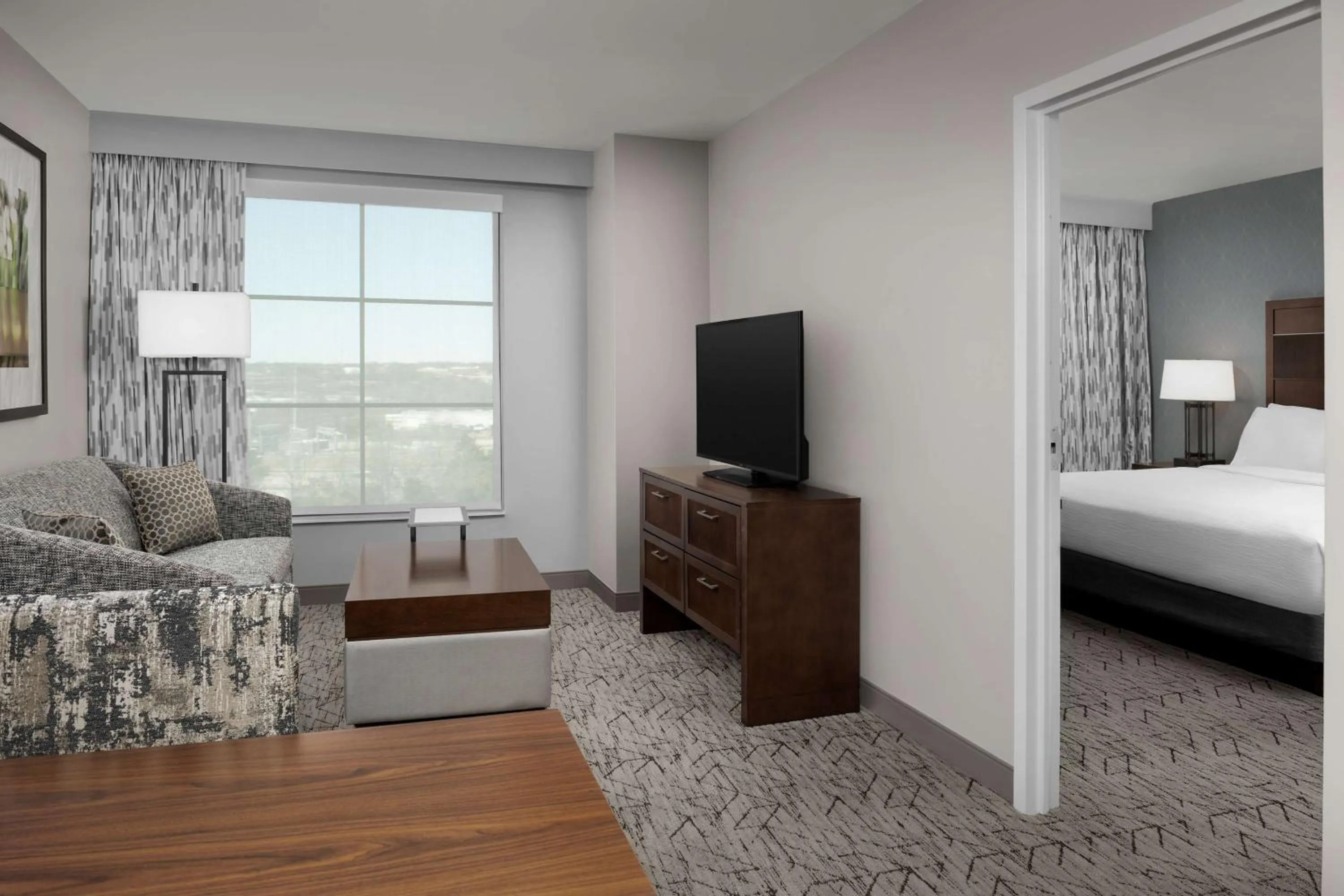 Living room, Bed in Embassy Suites Springfield