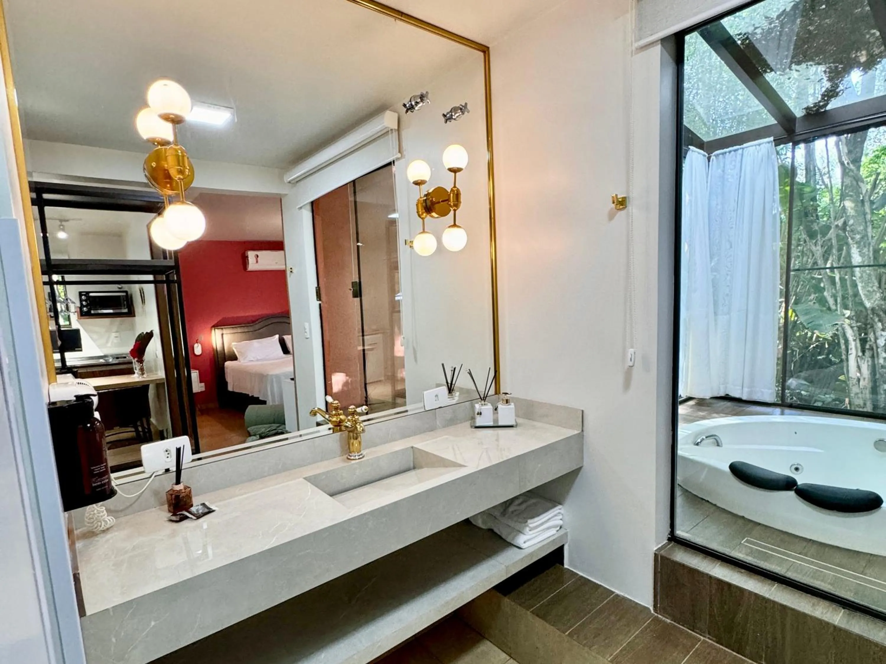 Bathroom, Bed in Hotel Fazenda Vale Alvorada