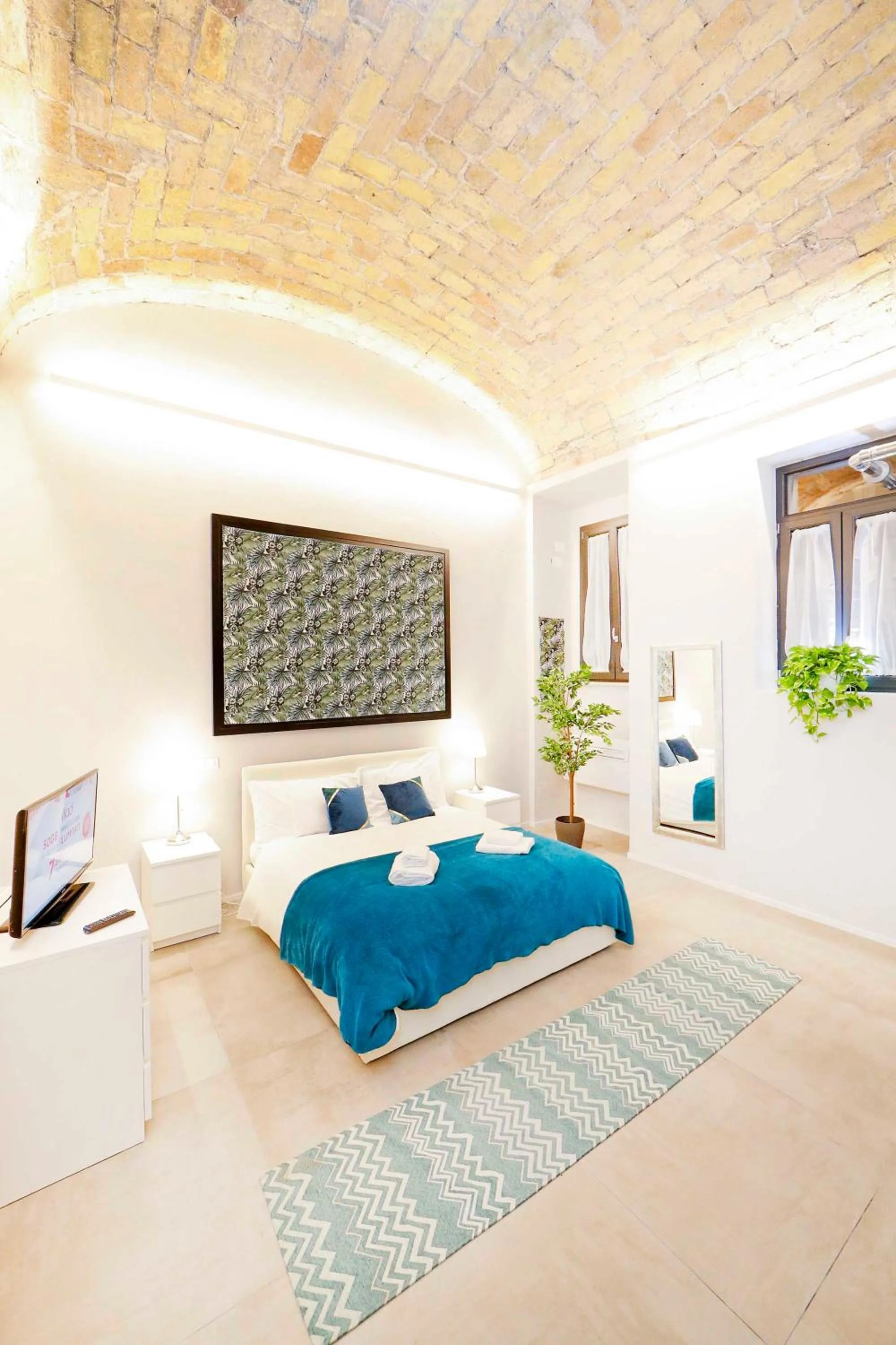 Bedroom, Bed in Post Industrial Loft Trastevere - Top Collection