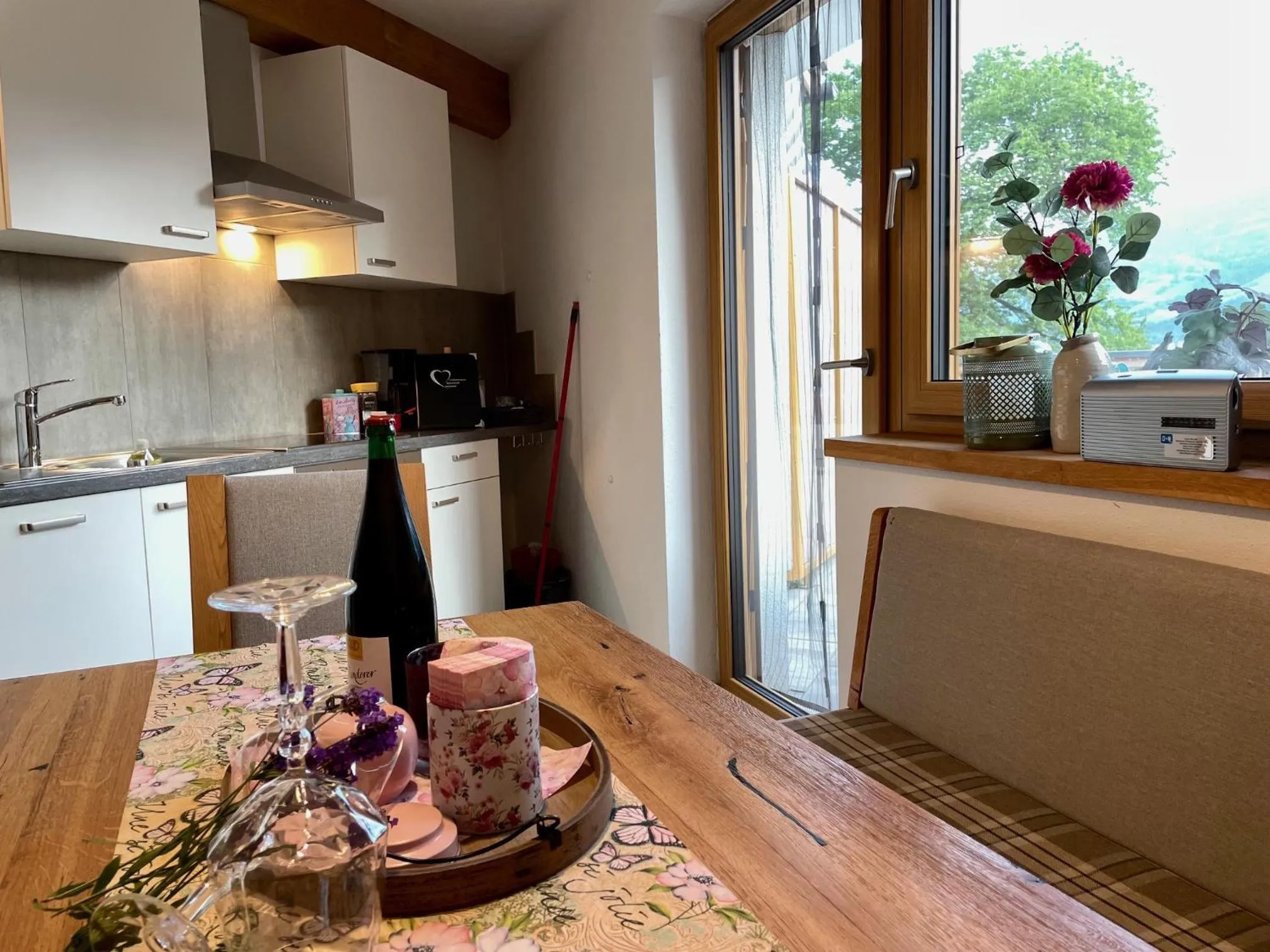 Kitchen or kitchenette in Restaurant Appartements Almdiele