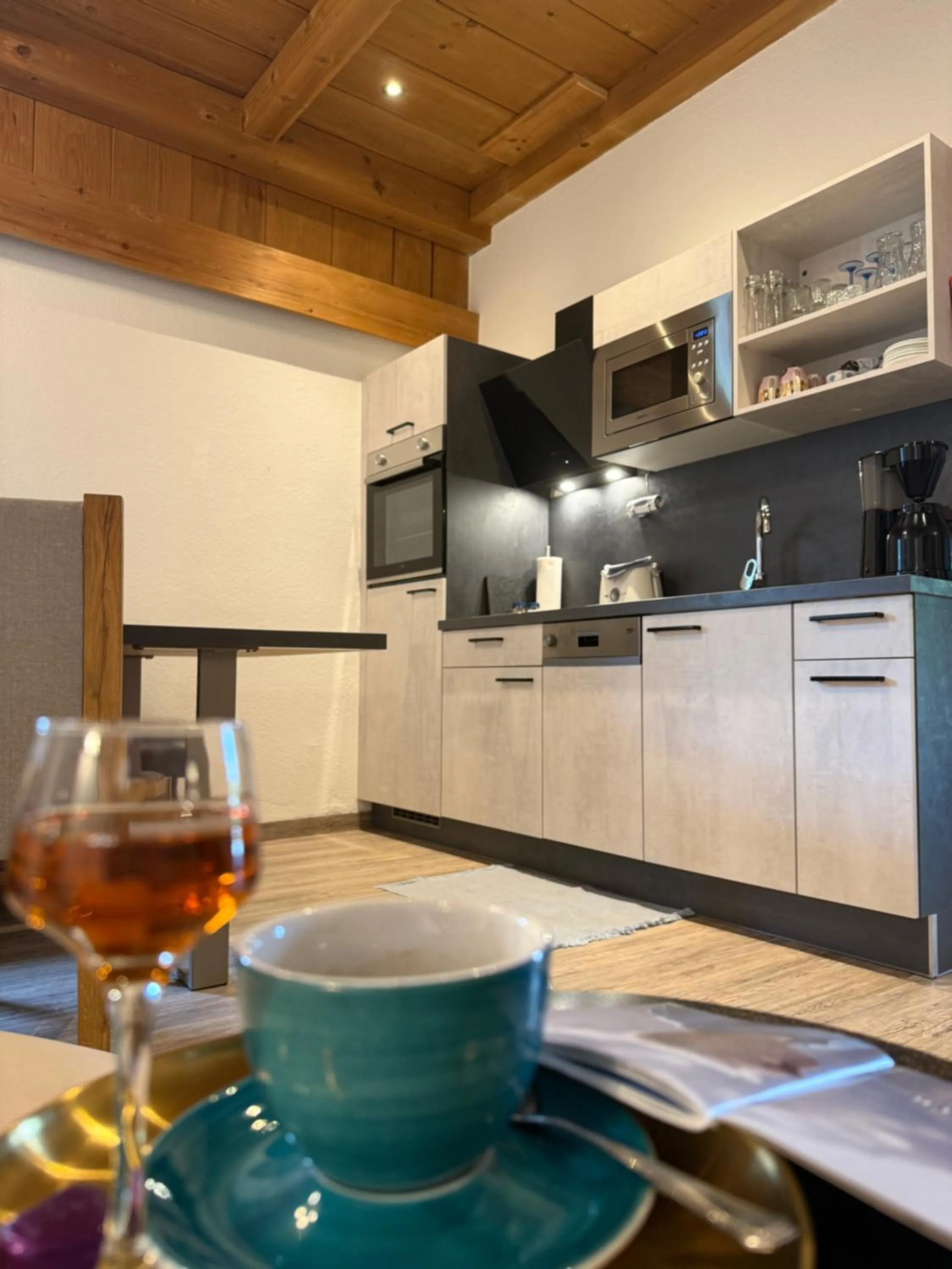 Kitchen or kitchenette in Restaurant Appartements Almdiele