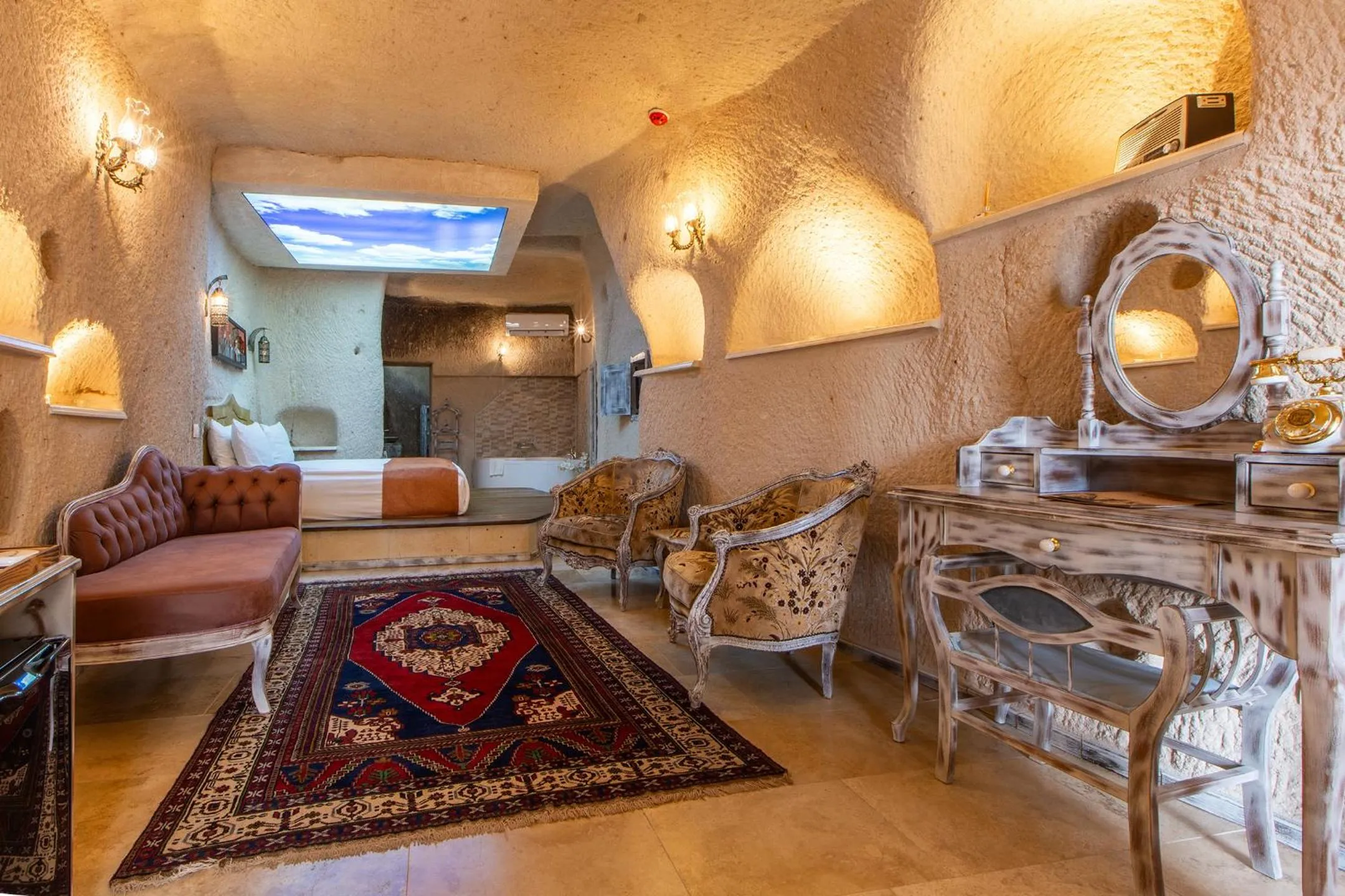 Bed in Karlık Cave Suite Cappadocia