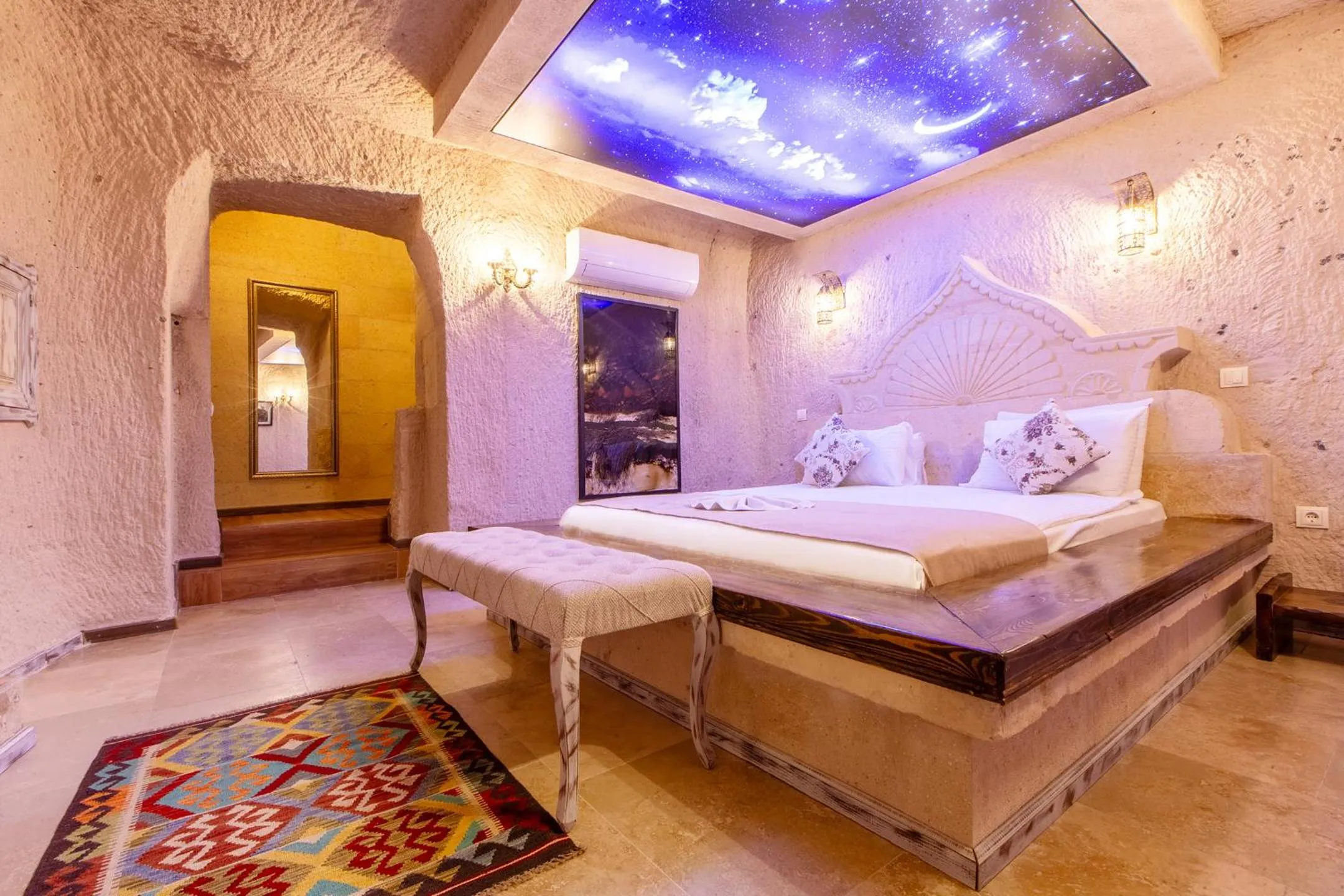 Bed in Karlık Cave Suite Cappadocia