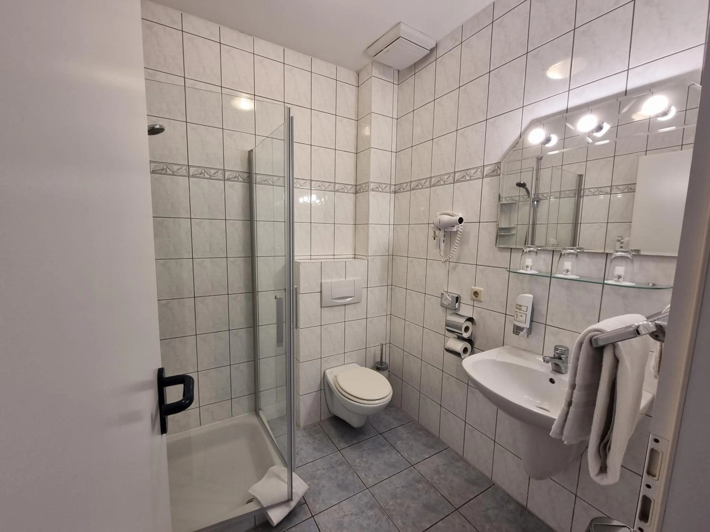 Shower in Erbenholz Hotel