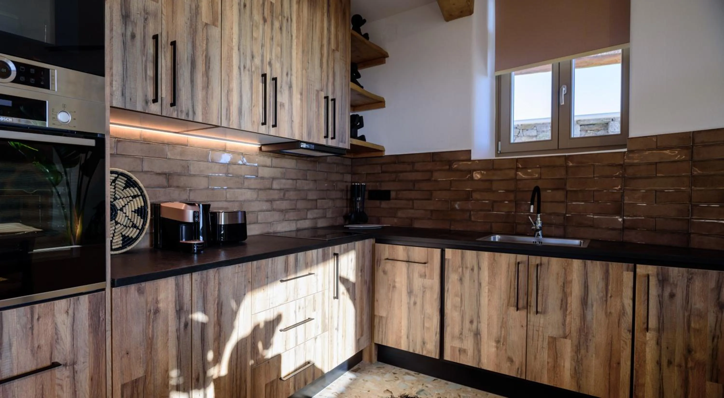 kitchen in Vrachos Suites Mykonos