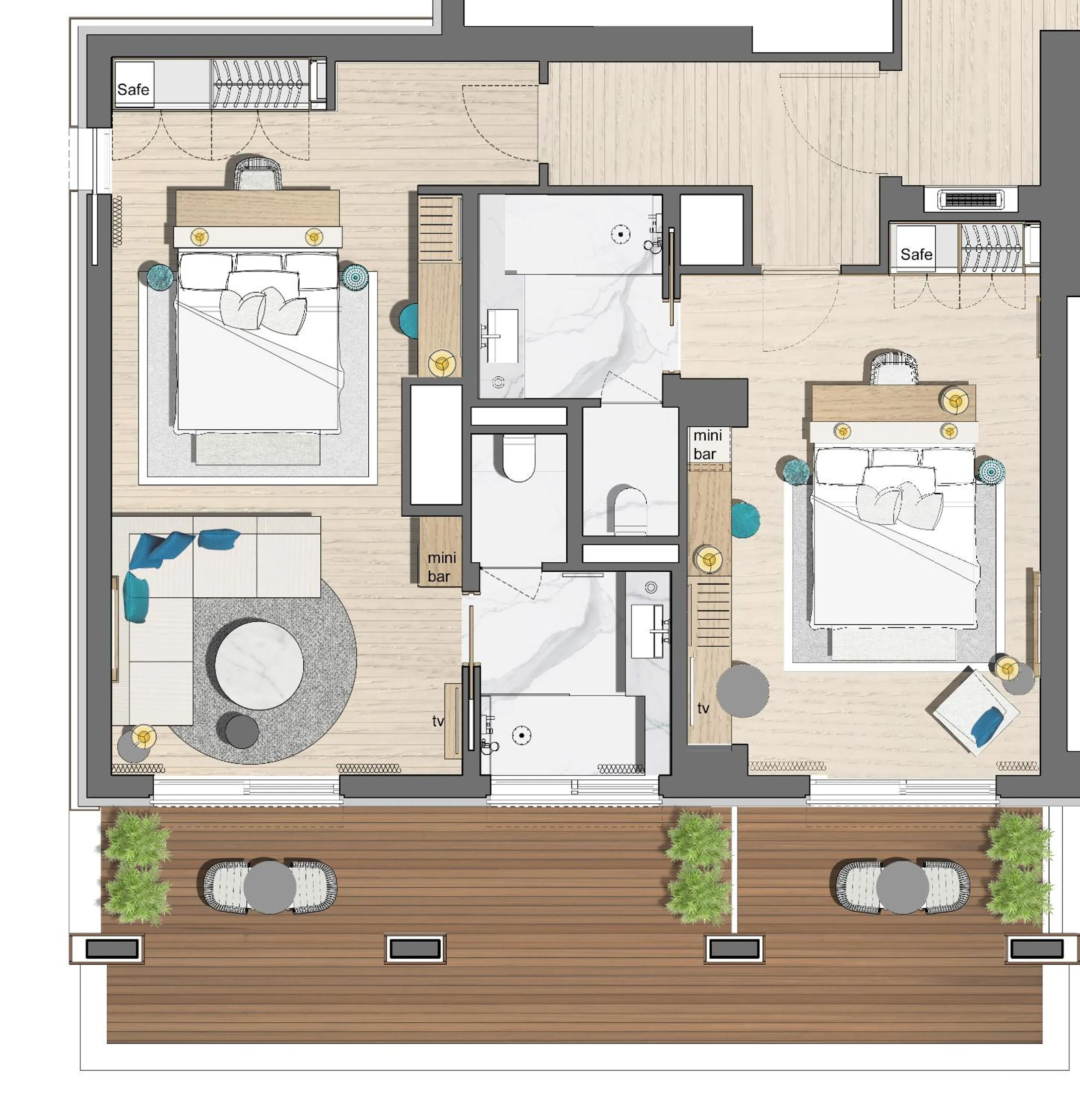 Floor plan in Vathi Cove Luxury Resort & Spa - Adults Friendly 14 plus