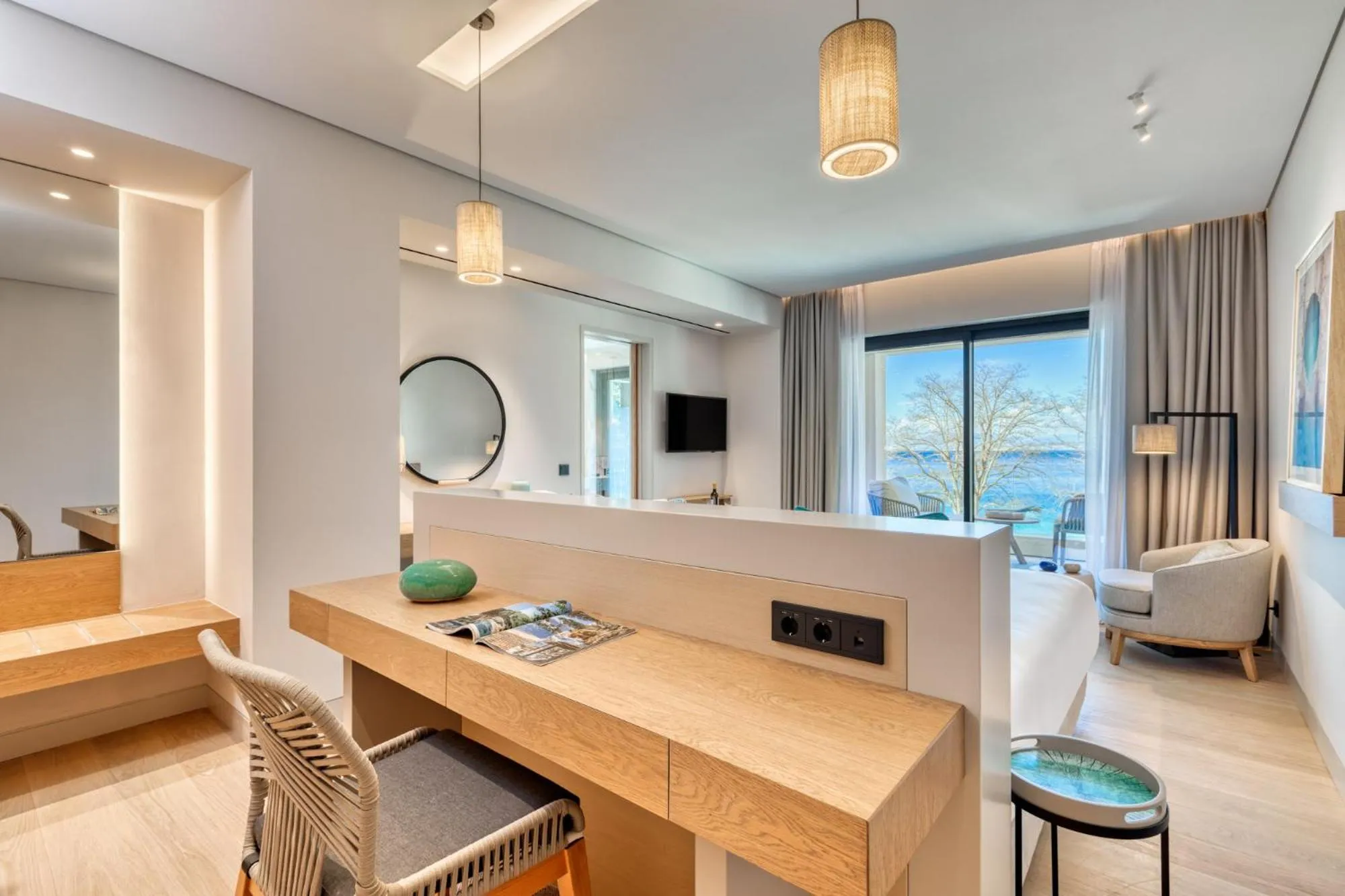 TV and multimedia, Bed in Vathi Cove Luxury Resort & Spa - Adults Friendly 14 plus