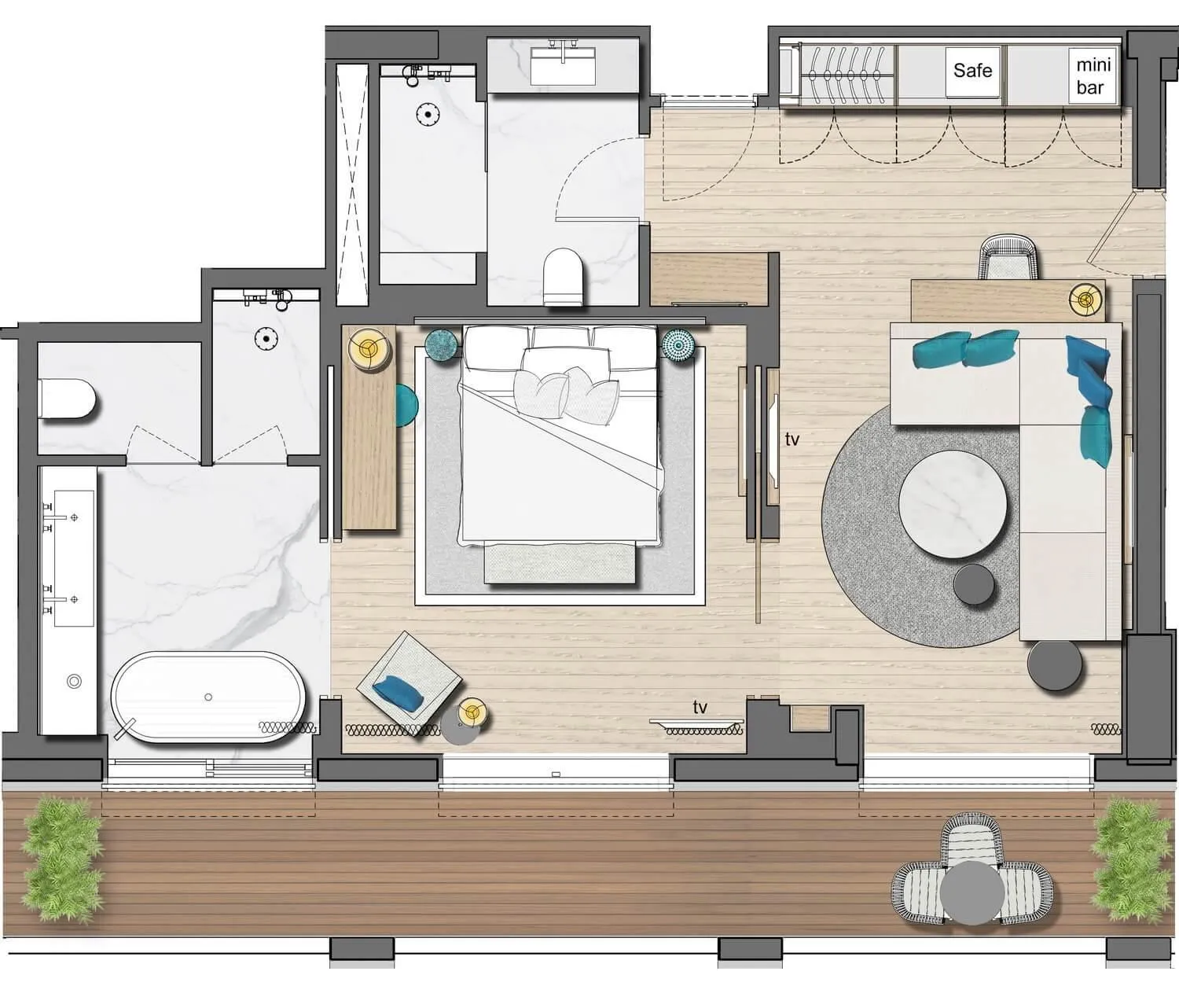 Floor plan in Vathi Cove Luxury Resort & Spa - Adults Friendly 14 plus