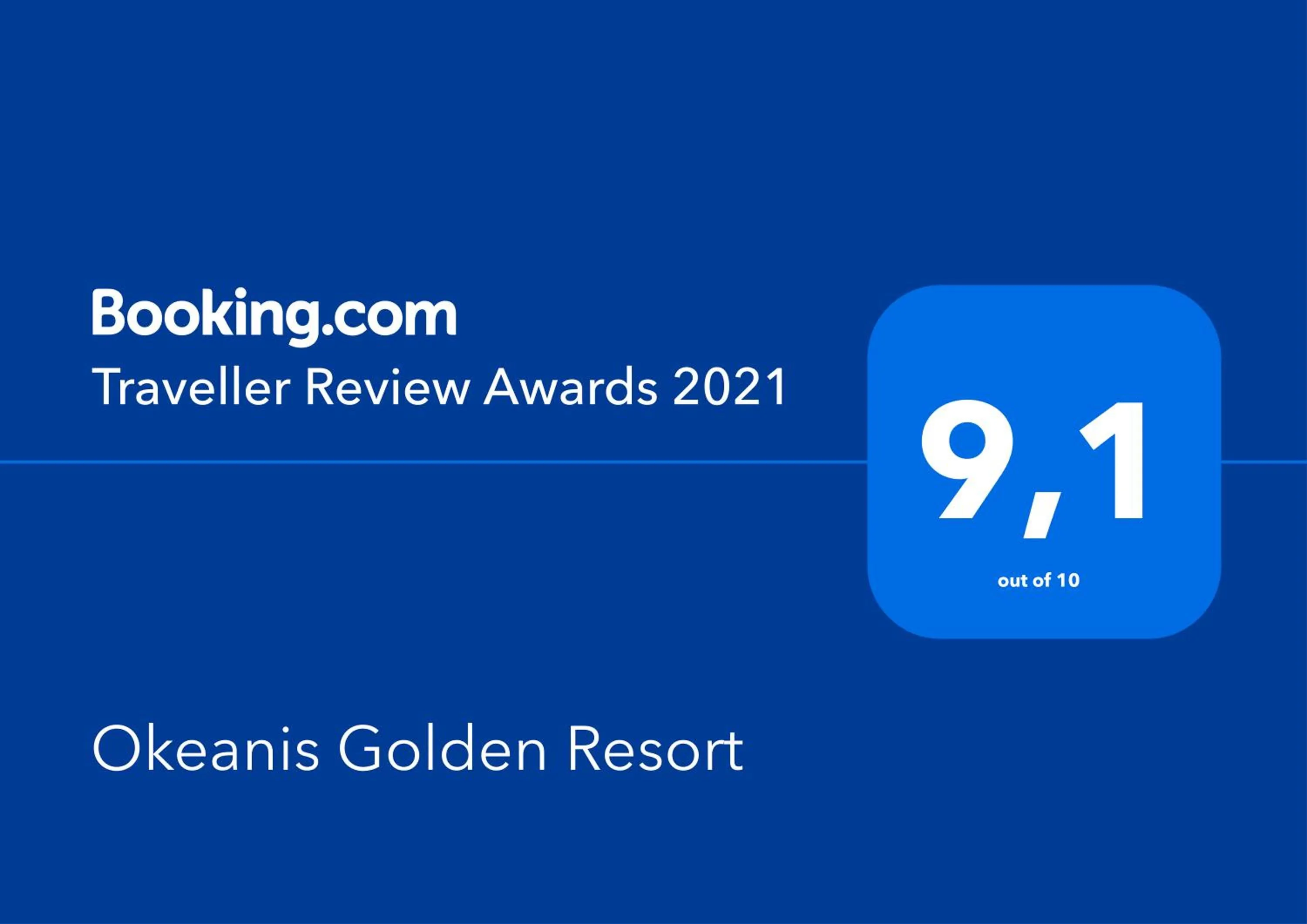 Certificate/Award in Okeanis Golden Resort