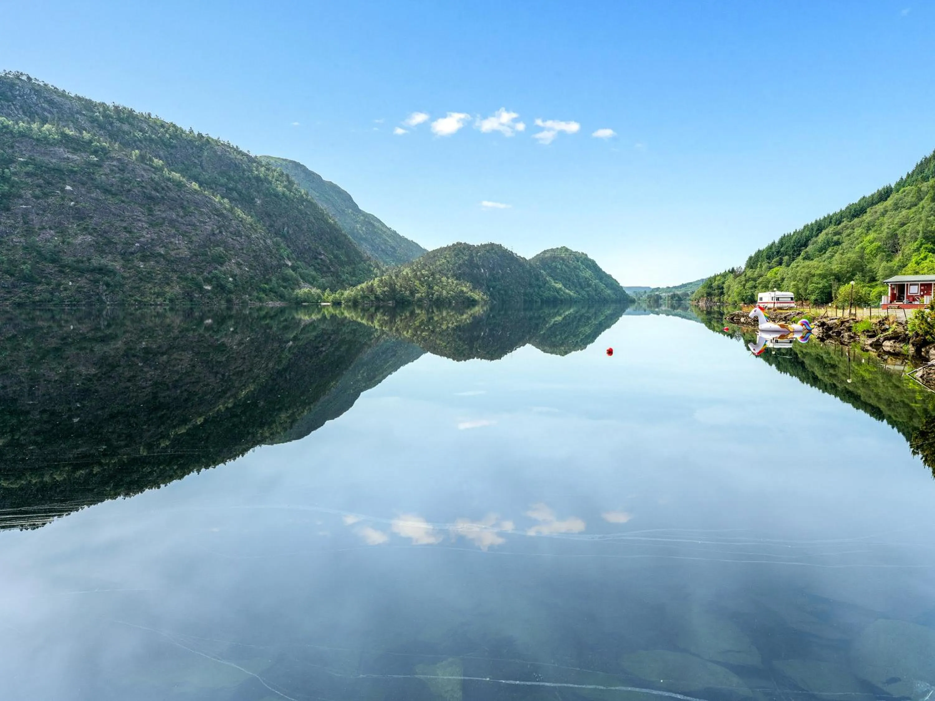 Lake view in Grimen Camping