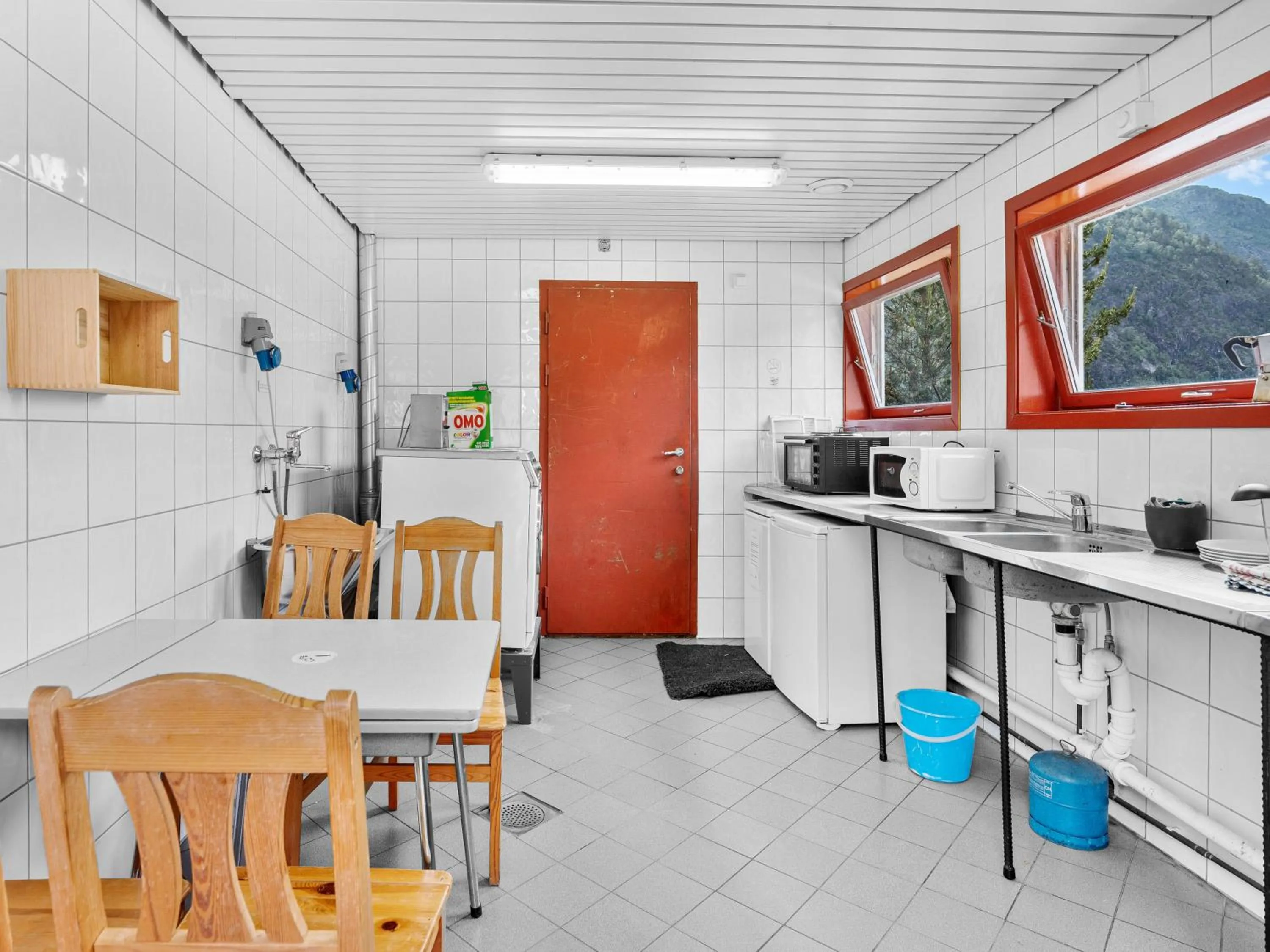 Communal kitchen in Grimen Camping