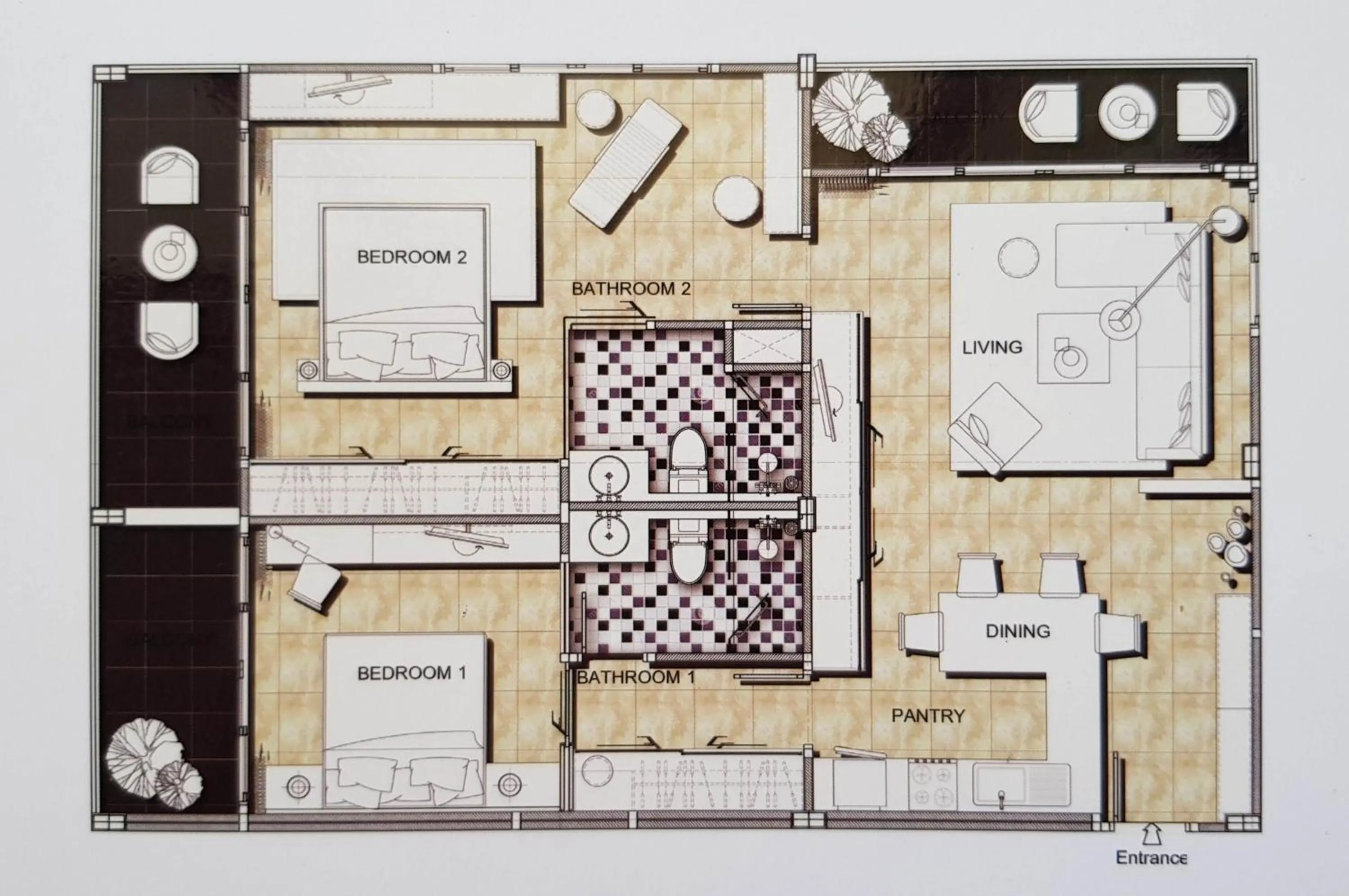 Floor plan in Nai Harn Condominium