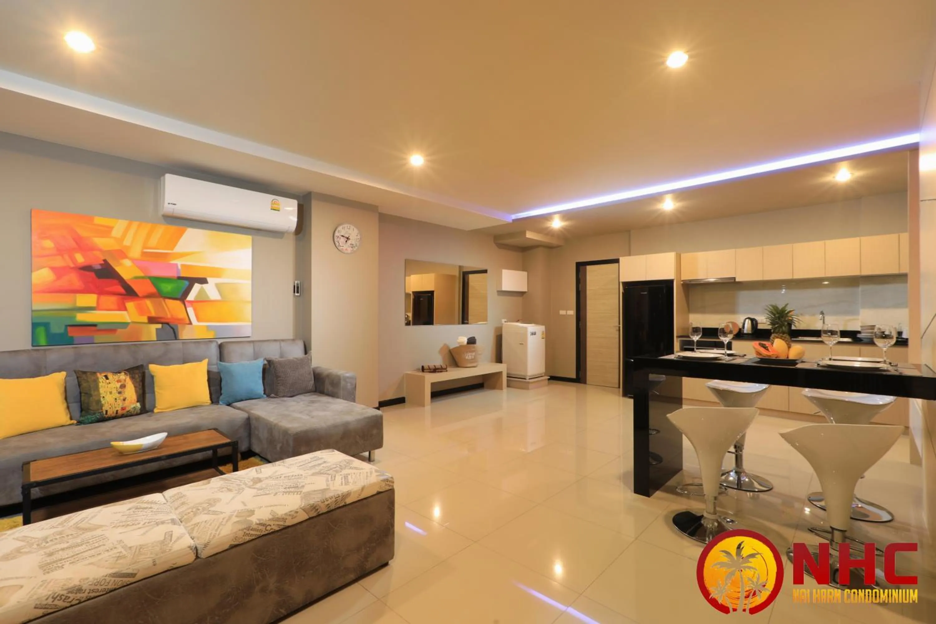Living room in Nai Harn Condominium