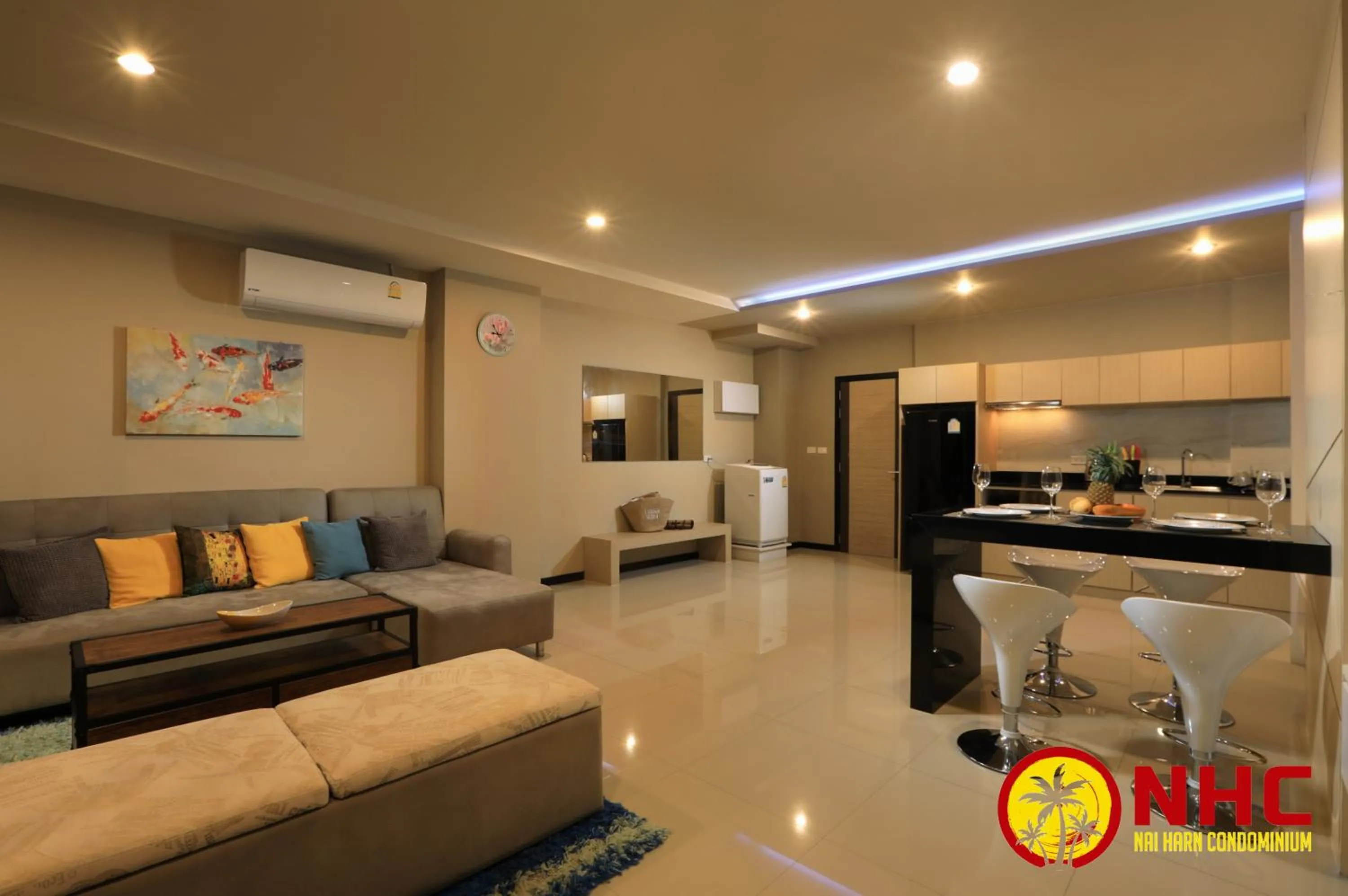 Living room in Nai Harn Condominium