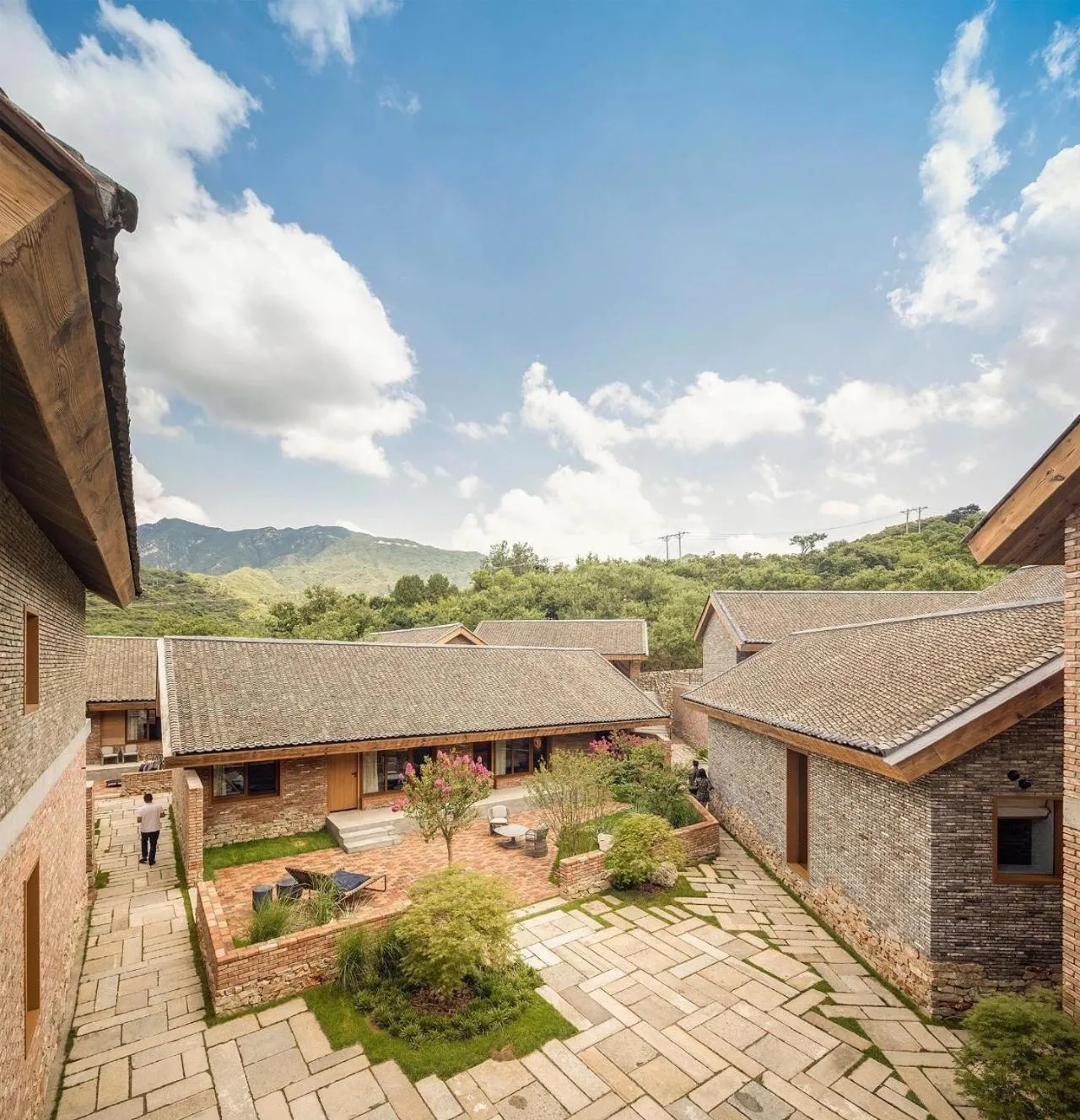 Natural landscape in Sansa Village Boutique Hotel at Mutianyu Great Wall Adjoin to Mutianyu Great Wall - Room with the View of Great Wall - Jacuzzi with the View of Great Wall - Vehicle Shuttle Service - International Catering - SPA& Nail Beauty Facilities